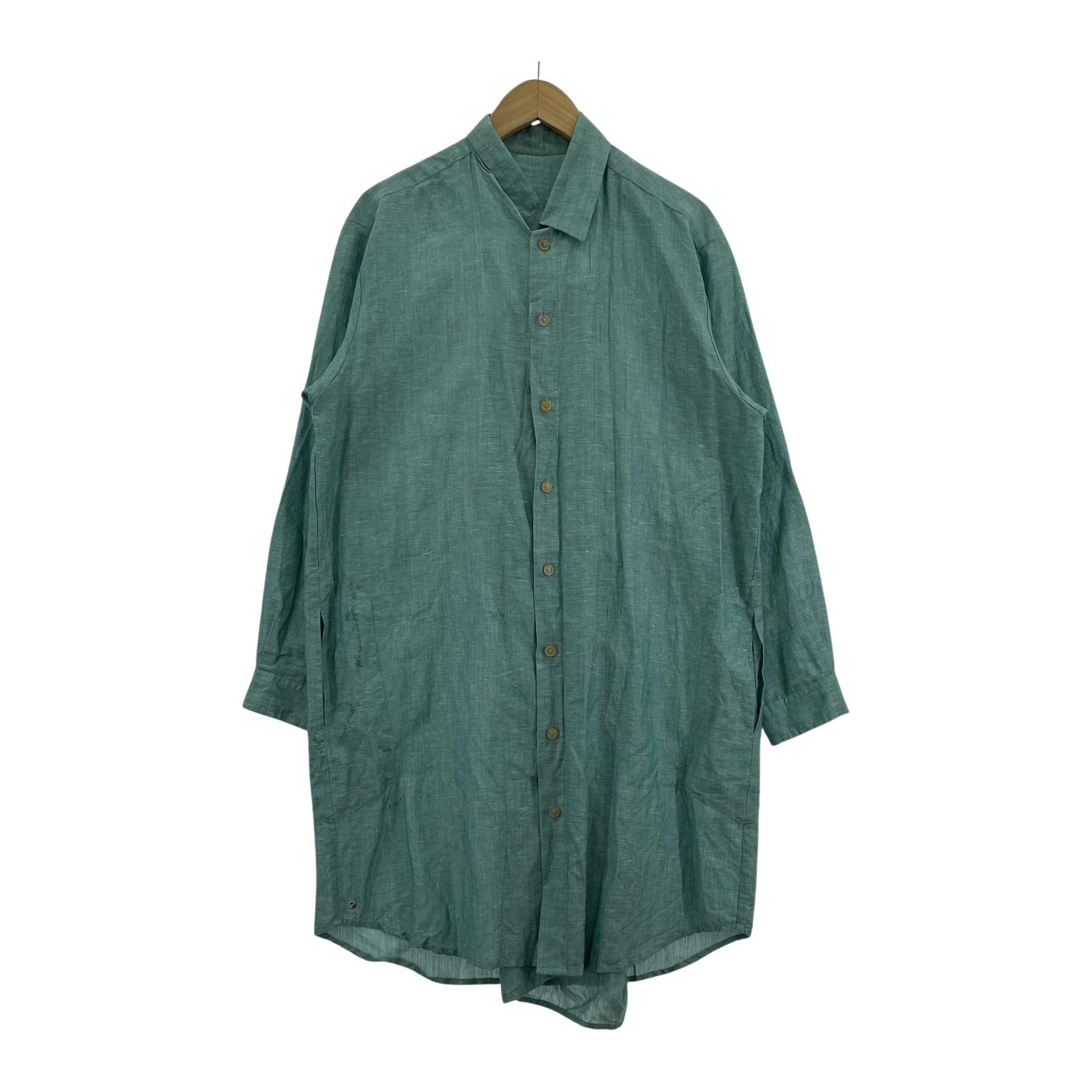 長袖シャツ BLESS N°67 リネンロングシャツ L ブルー