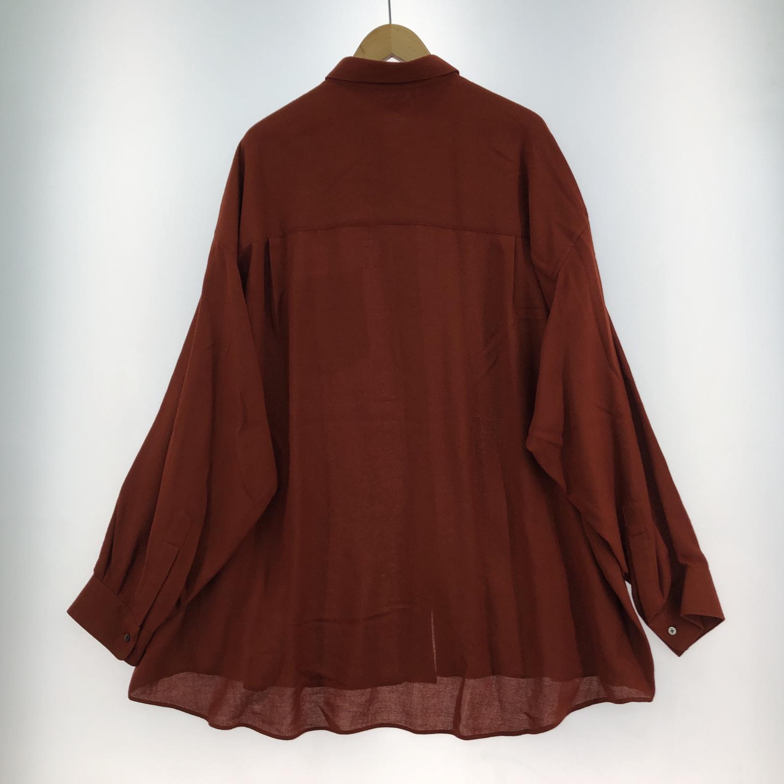 長袖シャツ graphpaper Viscose Wool Viyella Oversized RC Shirt 2 レンガ GM243-50058