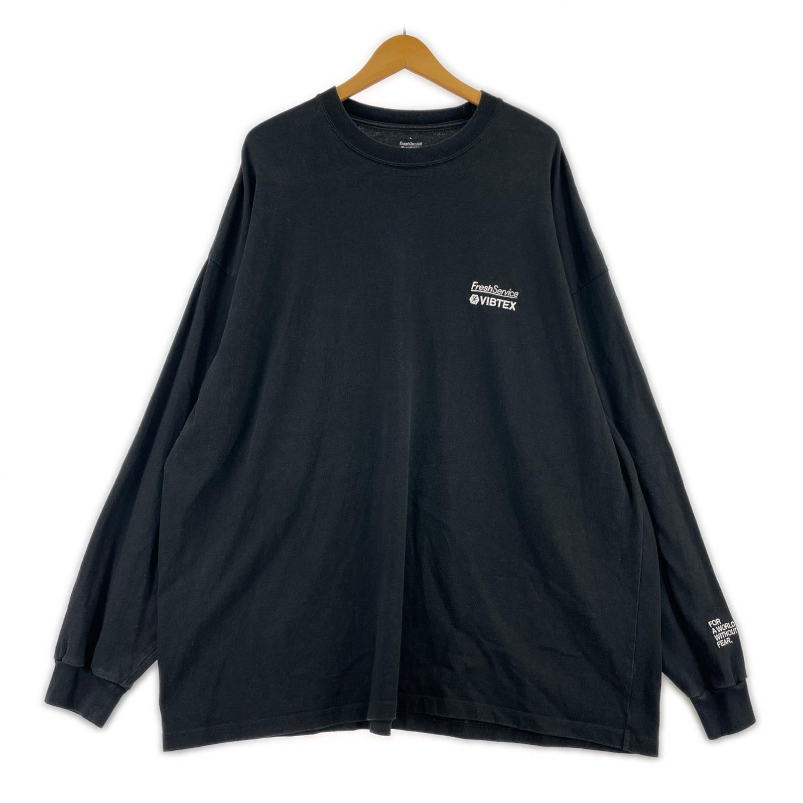 半袖Tシャツ FreshService VIBTEX 刺繍L/S Tee L ブラック L ブラック