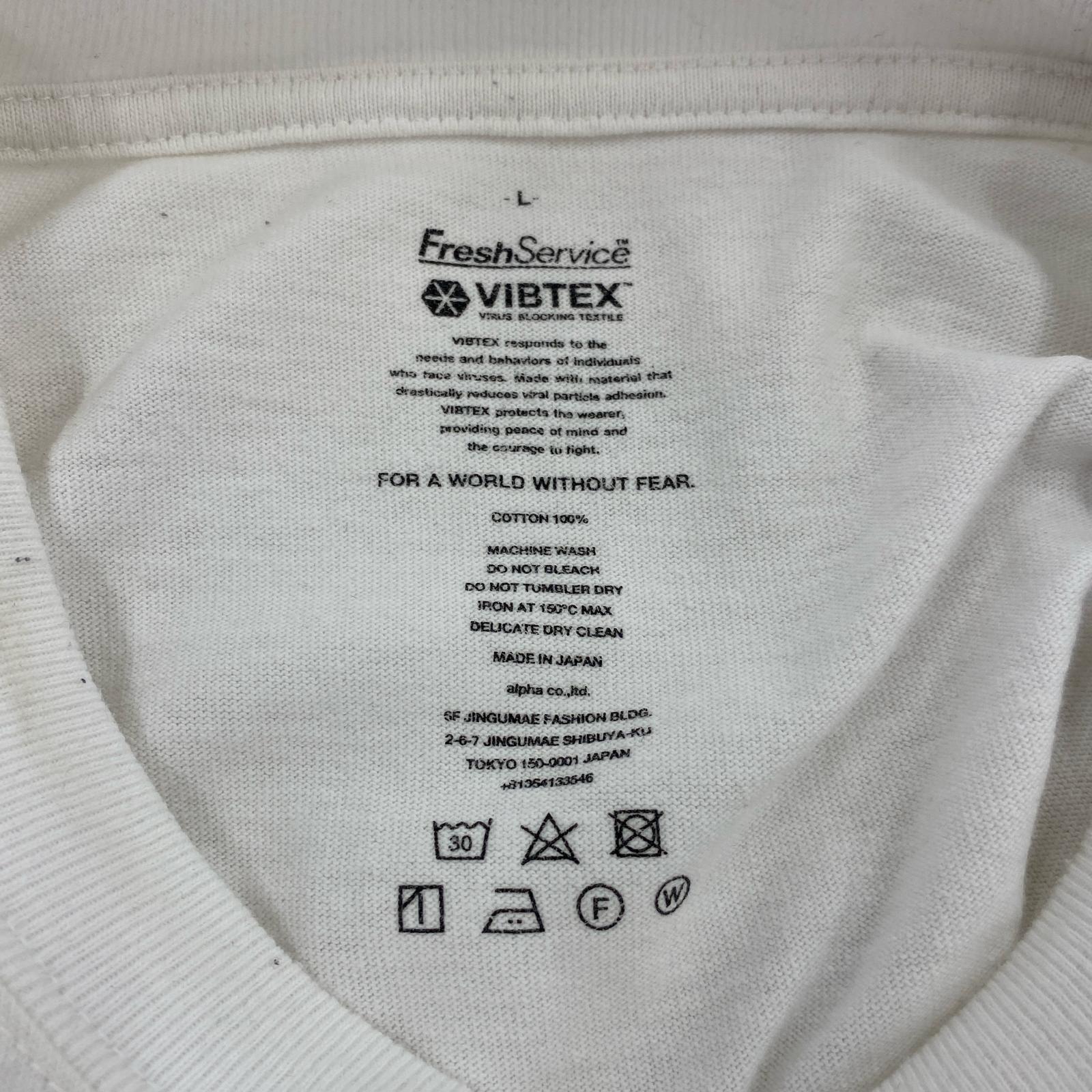 半袖Tシャツ VIBTEX 刺繍 クルーネックTee L ホワイト