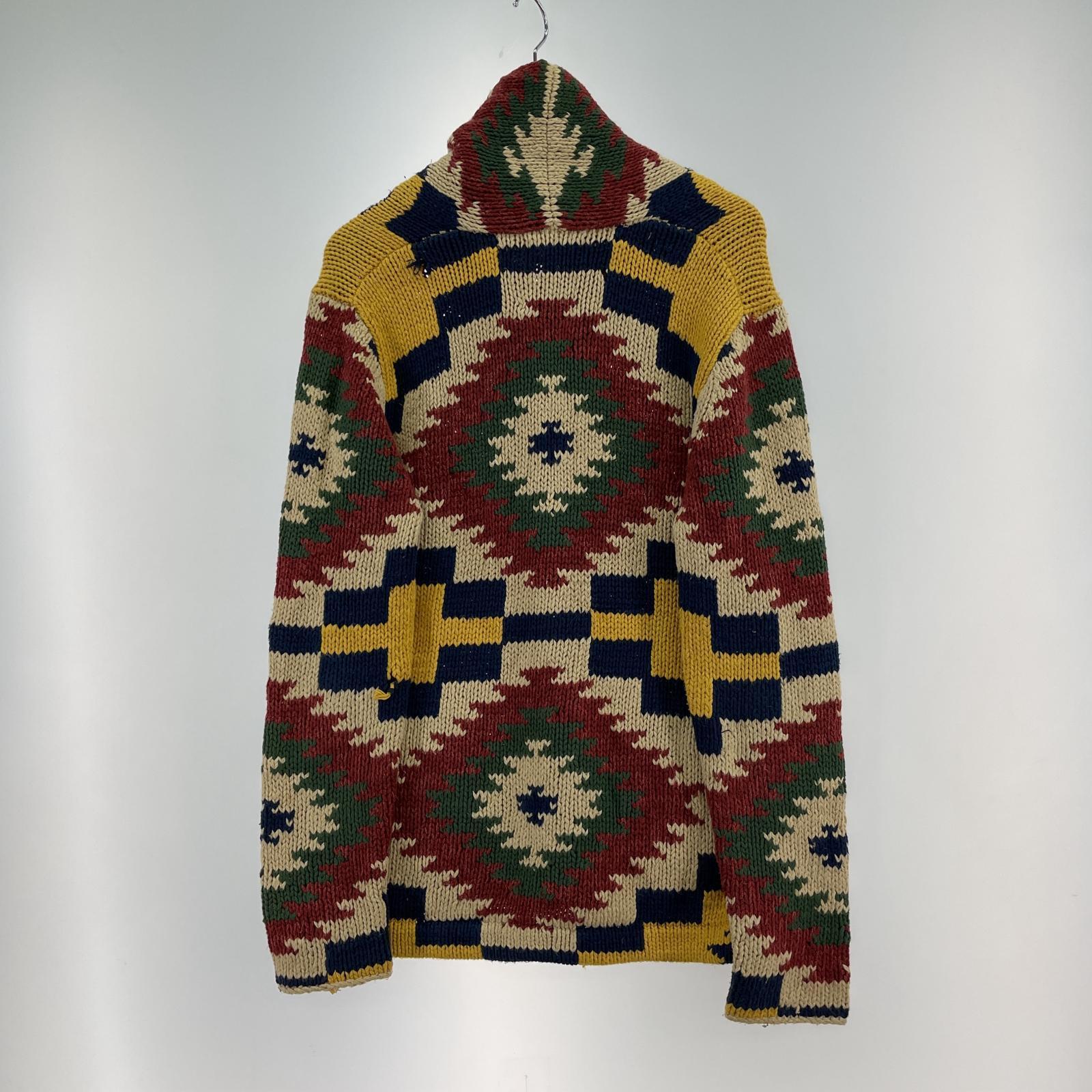 カーディガン ネイティブ柄 shawl collar cardigan