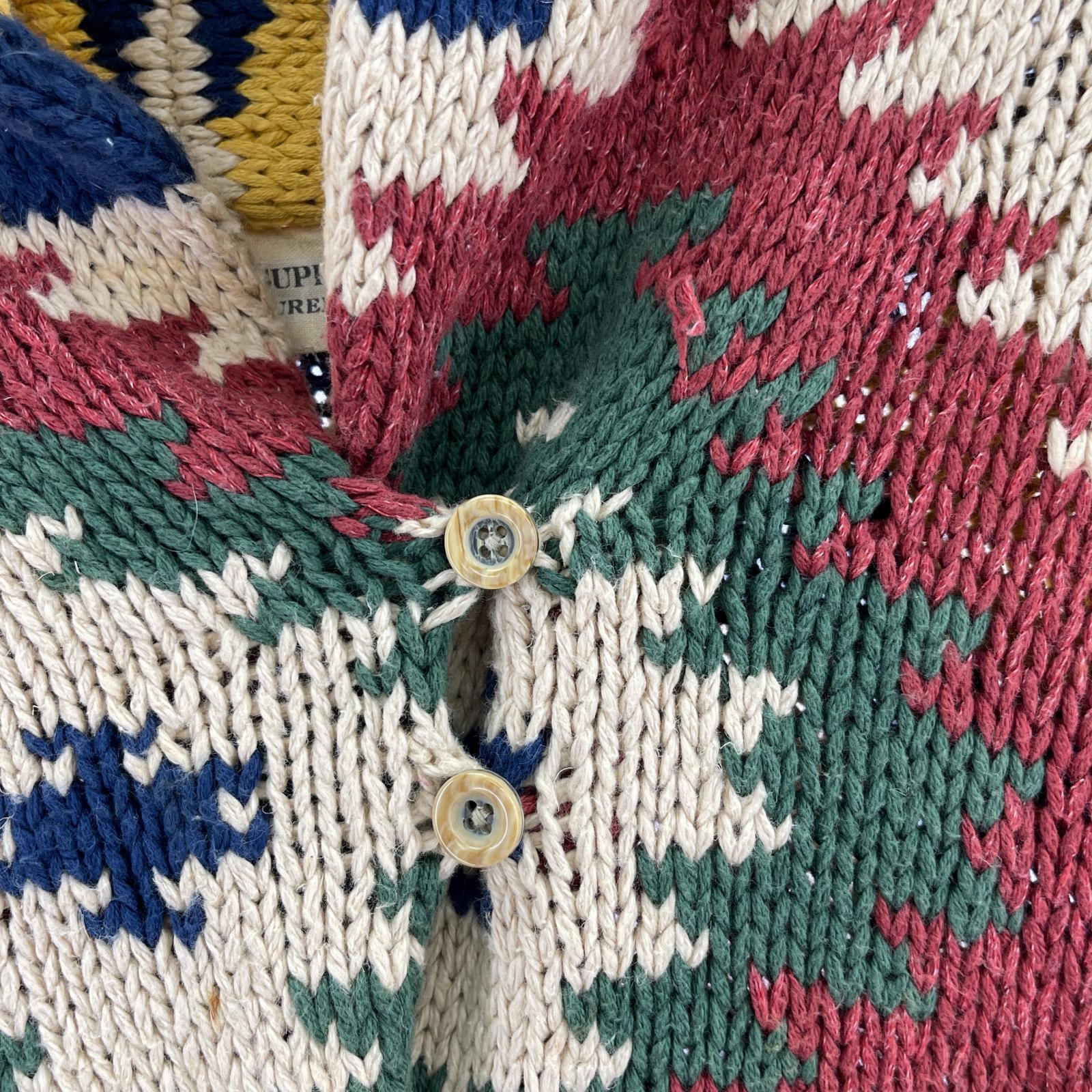 カーディガン ネイティブ柄 shawl collar cardigan