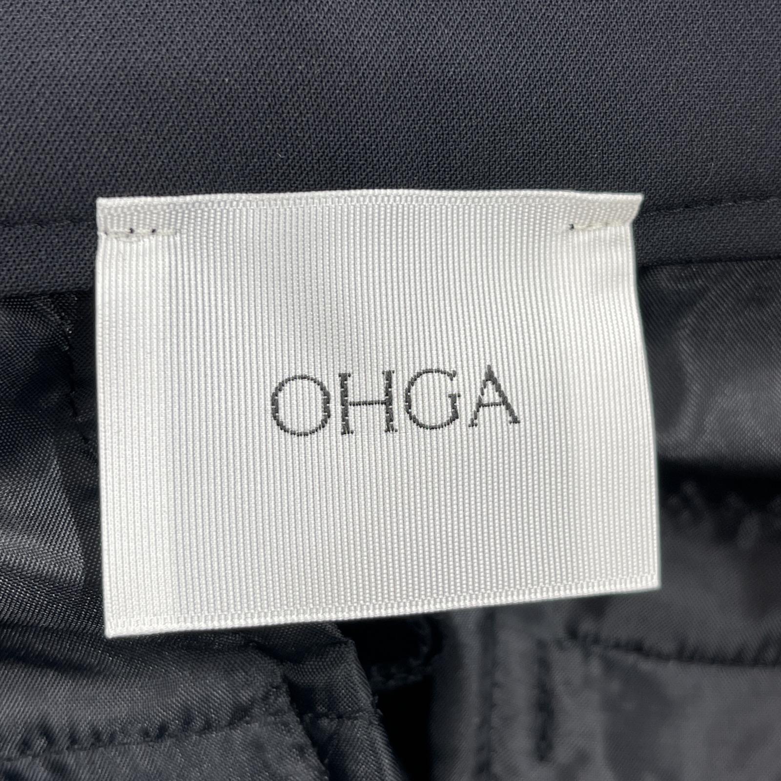 パンツ OHGA POCKET FRILL テーパードパンツ S ブラック
