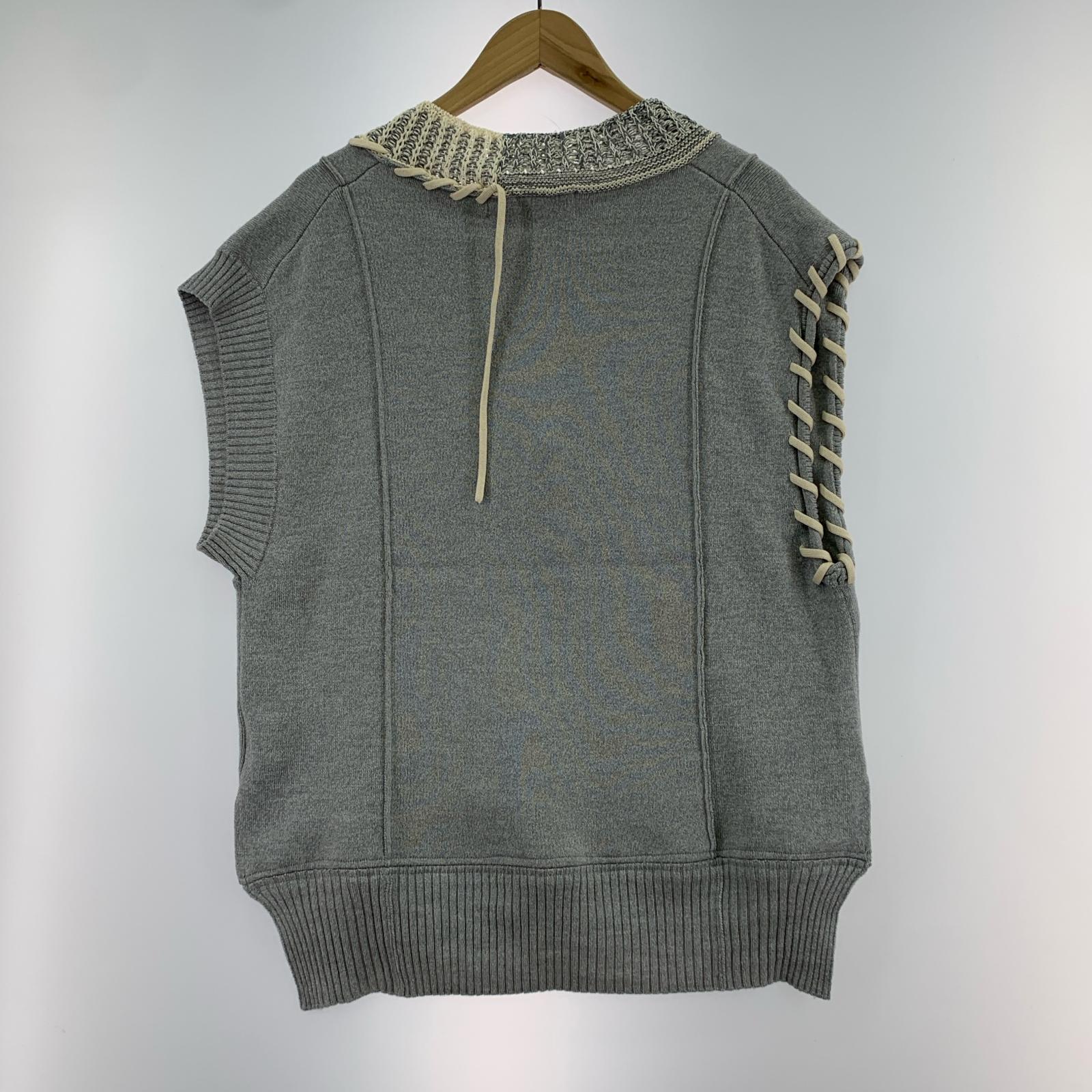 ニット Crafted Knit Vest/GRY 36 グレー