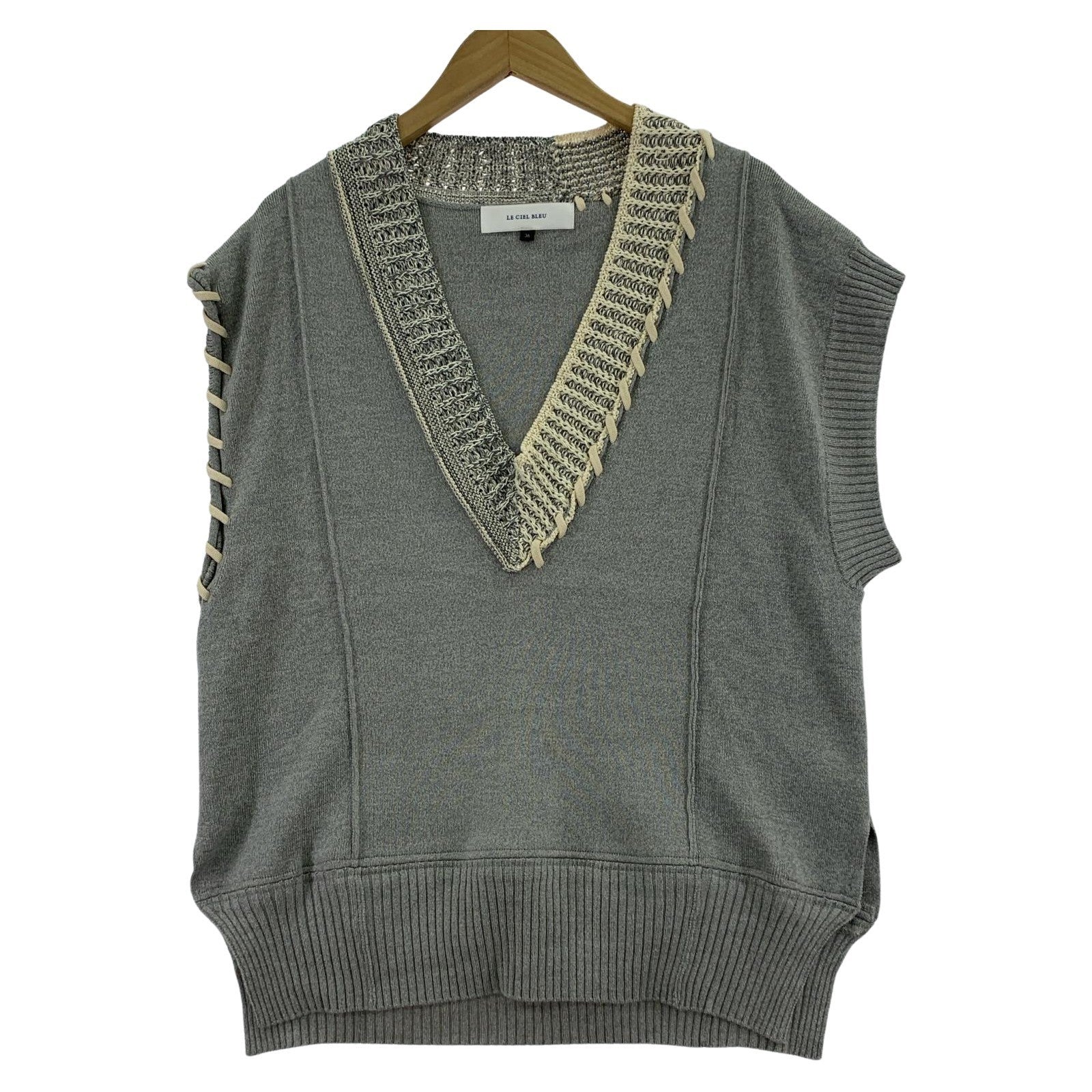 ニット Crafted Knit Vest/GRY 36 グレー