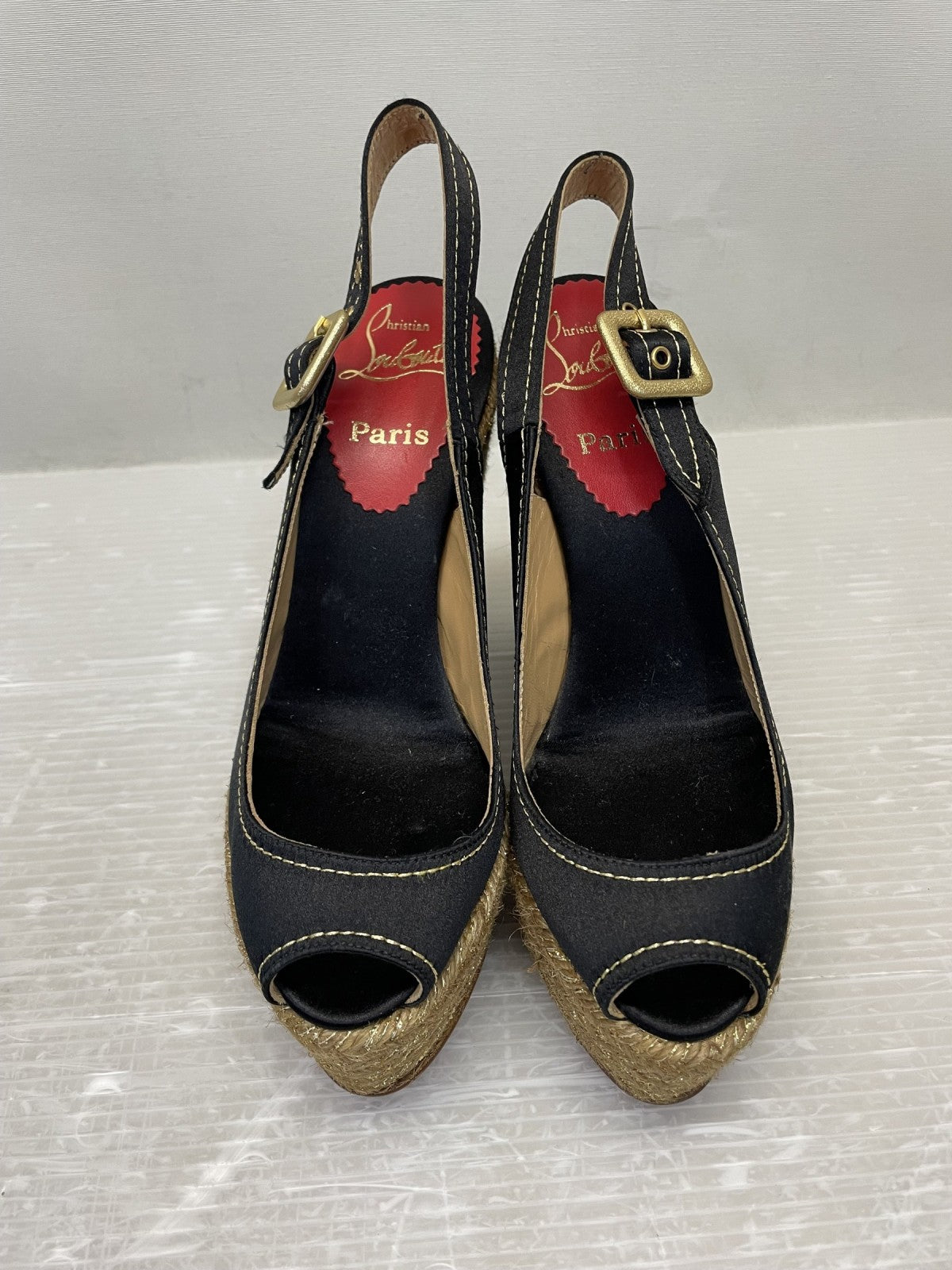 C.Louboutin MENORCA ウェッジソールサンダル 35 ブラック