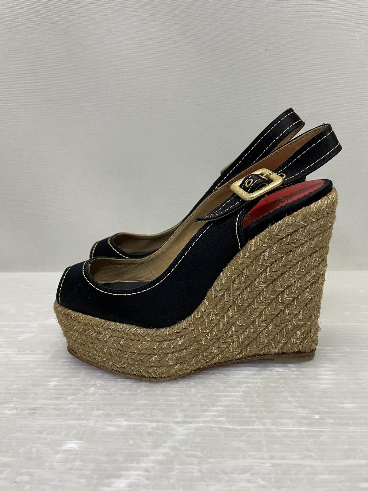 C.Louboutin MENORCA ウェッジソールサンダル 35 ブラック