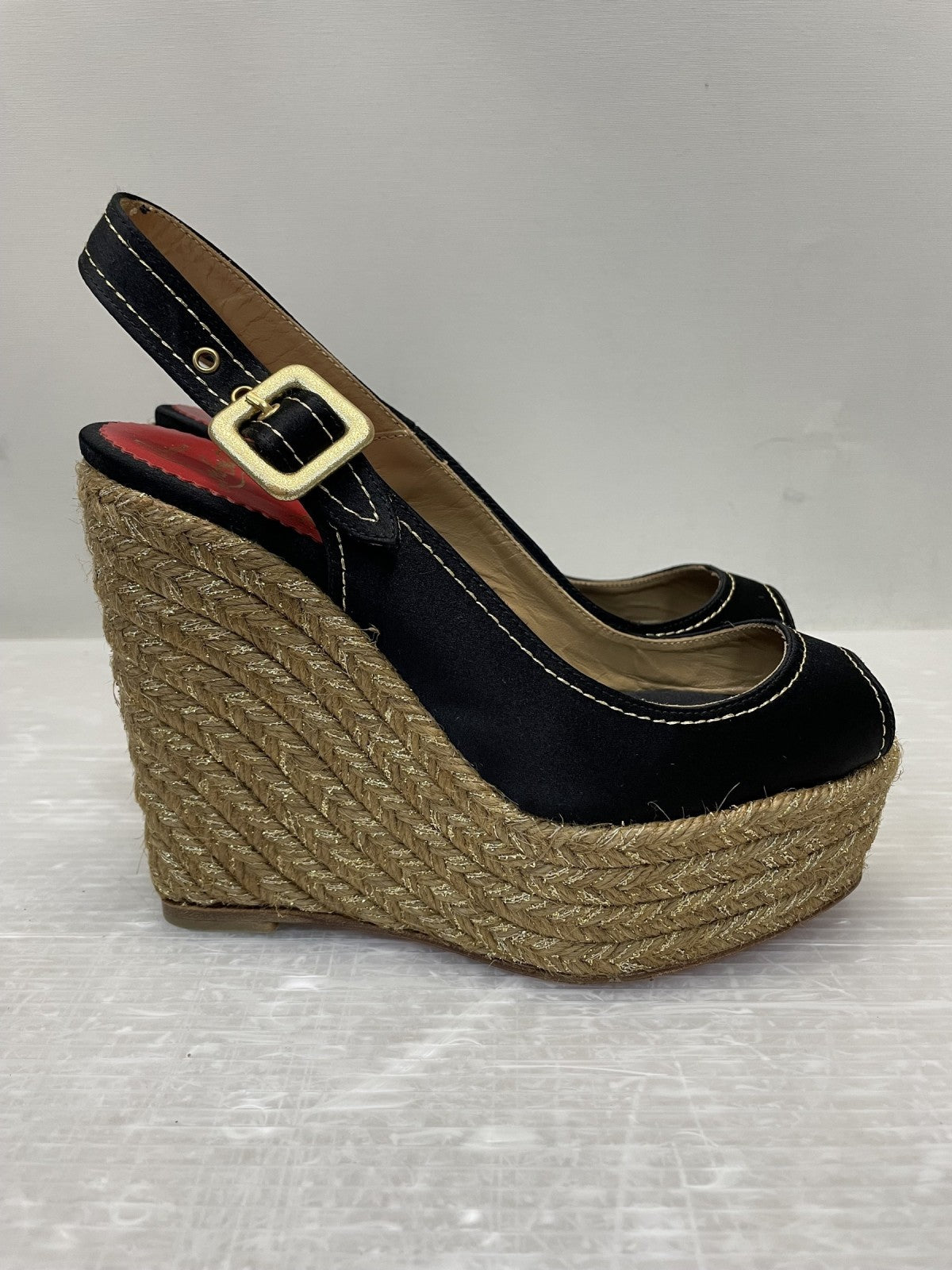 C.Louboutin MENORCA ウェッジソールサンダル 35 ブラック