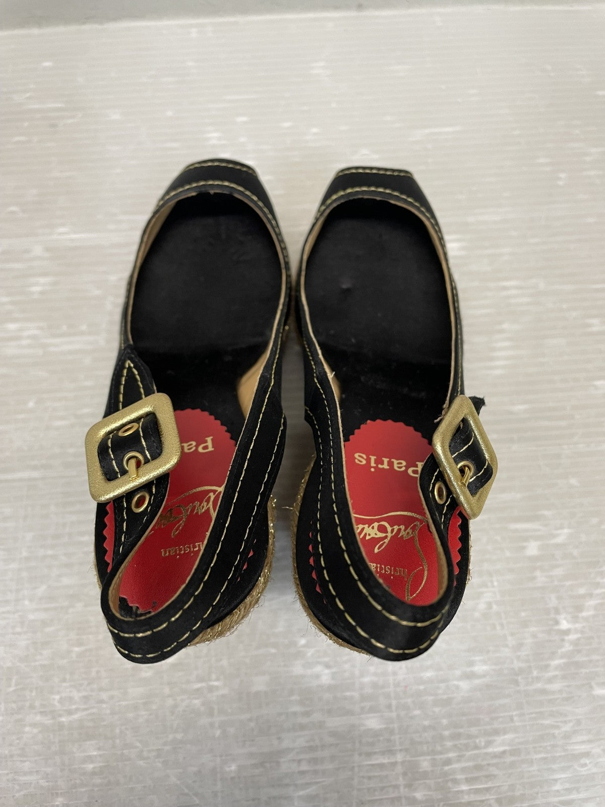 C.Louboutin MENORCA ウェッジソールサンダル 35 ブラック