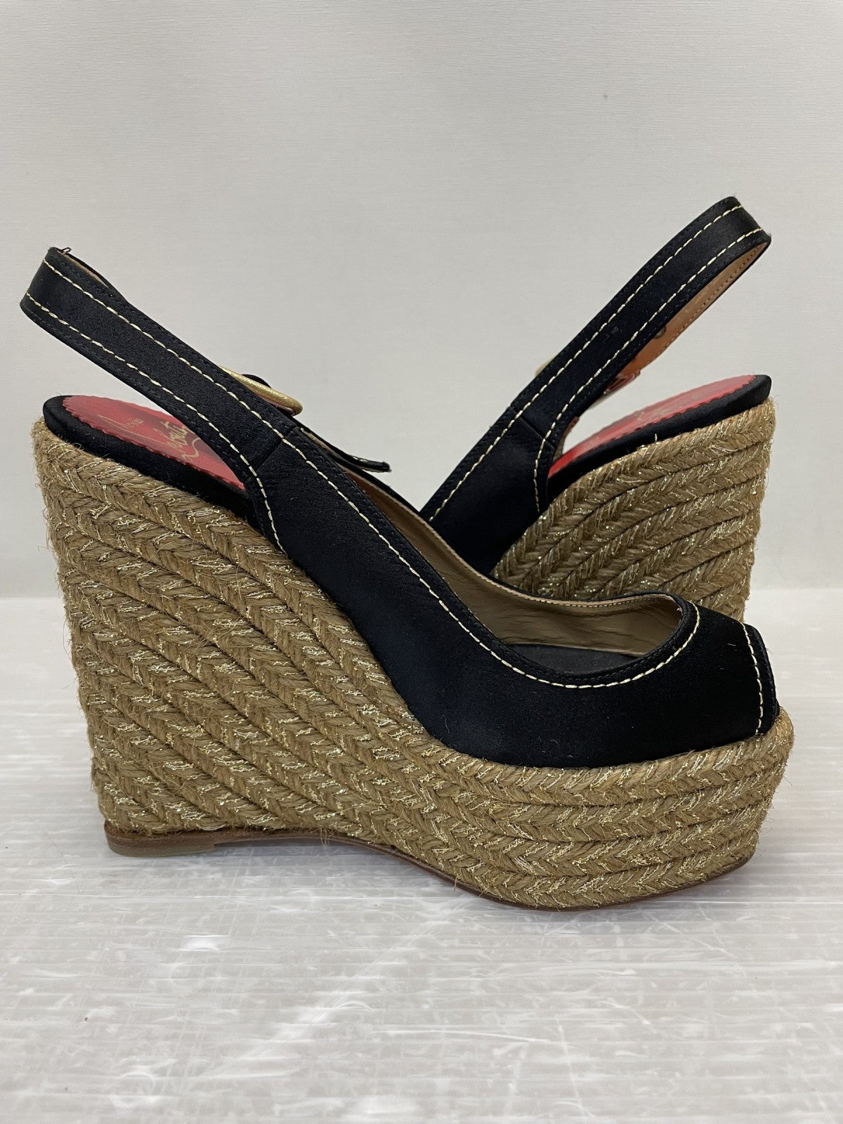 C.Louboutin MENORCA ウェッジソールサンダル 35 ブラック