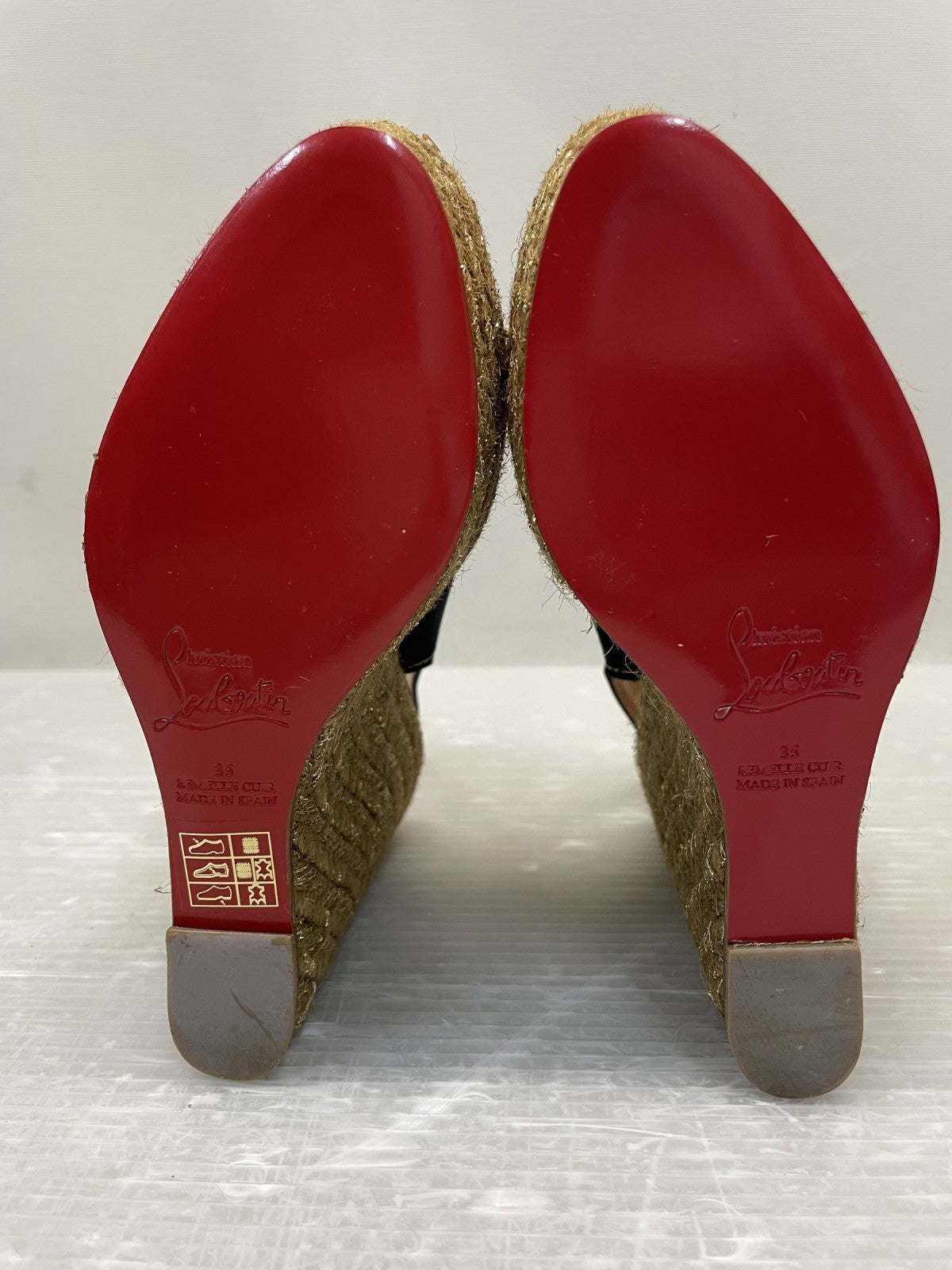 C.Louboutin MENORCA ウェッジソールサンダル 35 ブラック