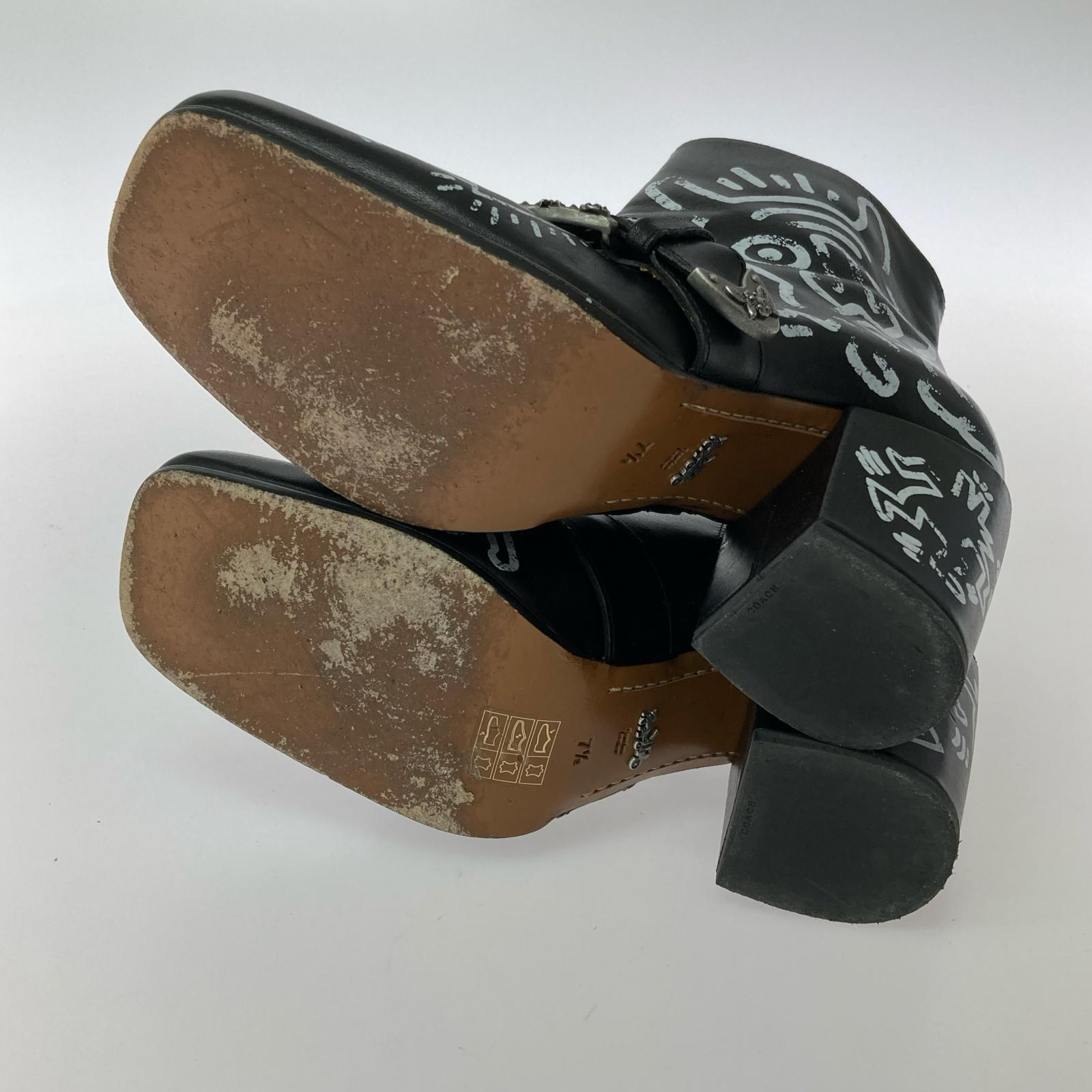COACH×Keith Haring Western Moto Bootie ウエスタンブーツ US7.5(24.5cm程度)