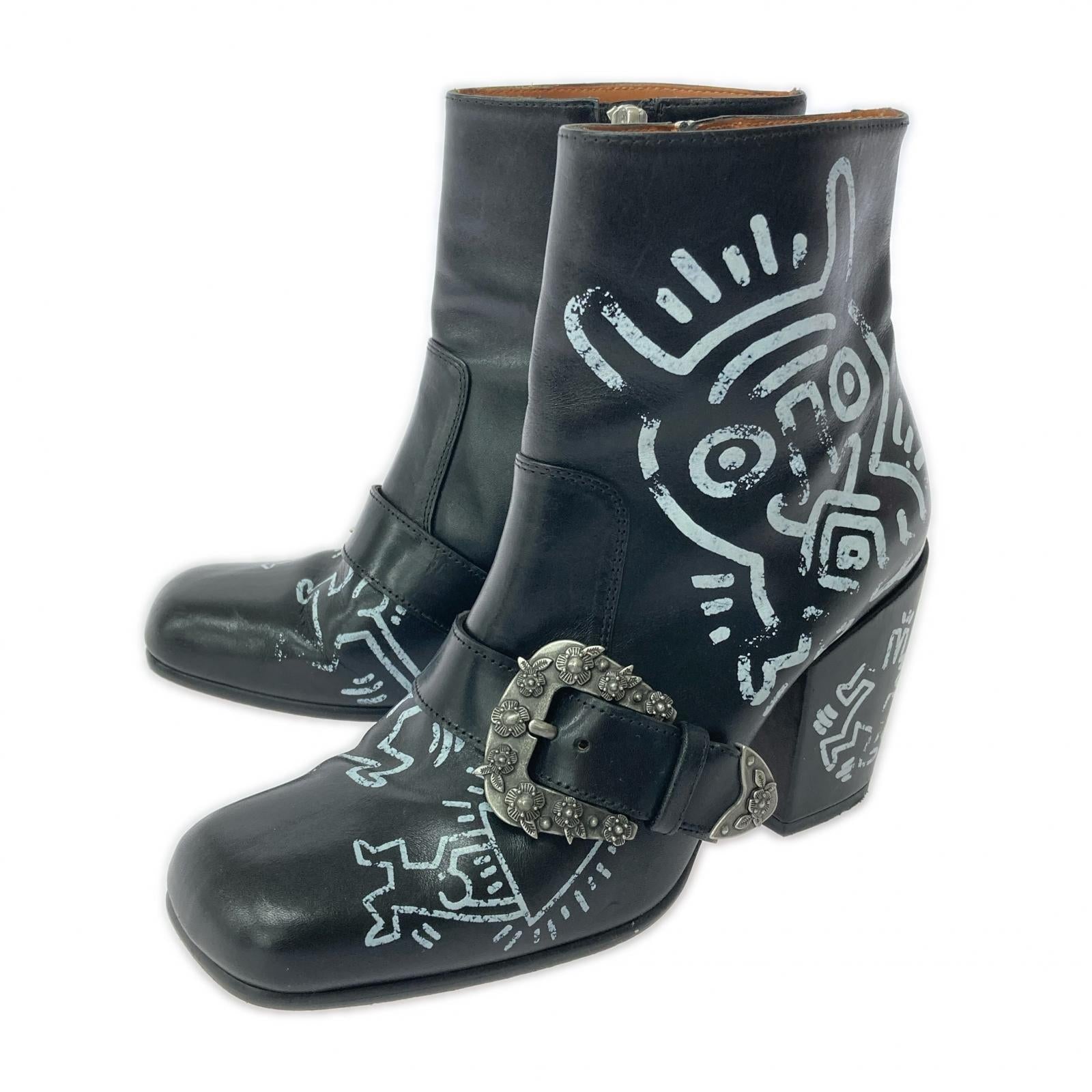 COACH×Keith Haring Western Moto Bootie ウエスタンブーツ US7.5(24.5cm程度)