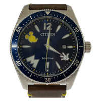 腕時計 ×Disney Eco-Drive レザーバンド ブラウン