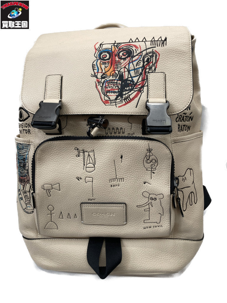 BASQUIATコラボ アート バックパック アイボリー