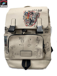 BASQUIATコラボ アート バックパック アイボリー