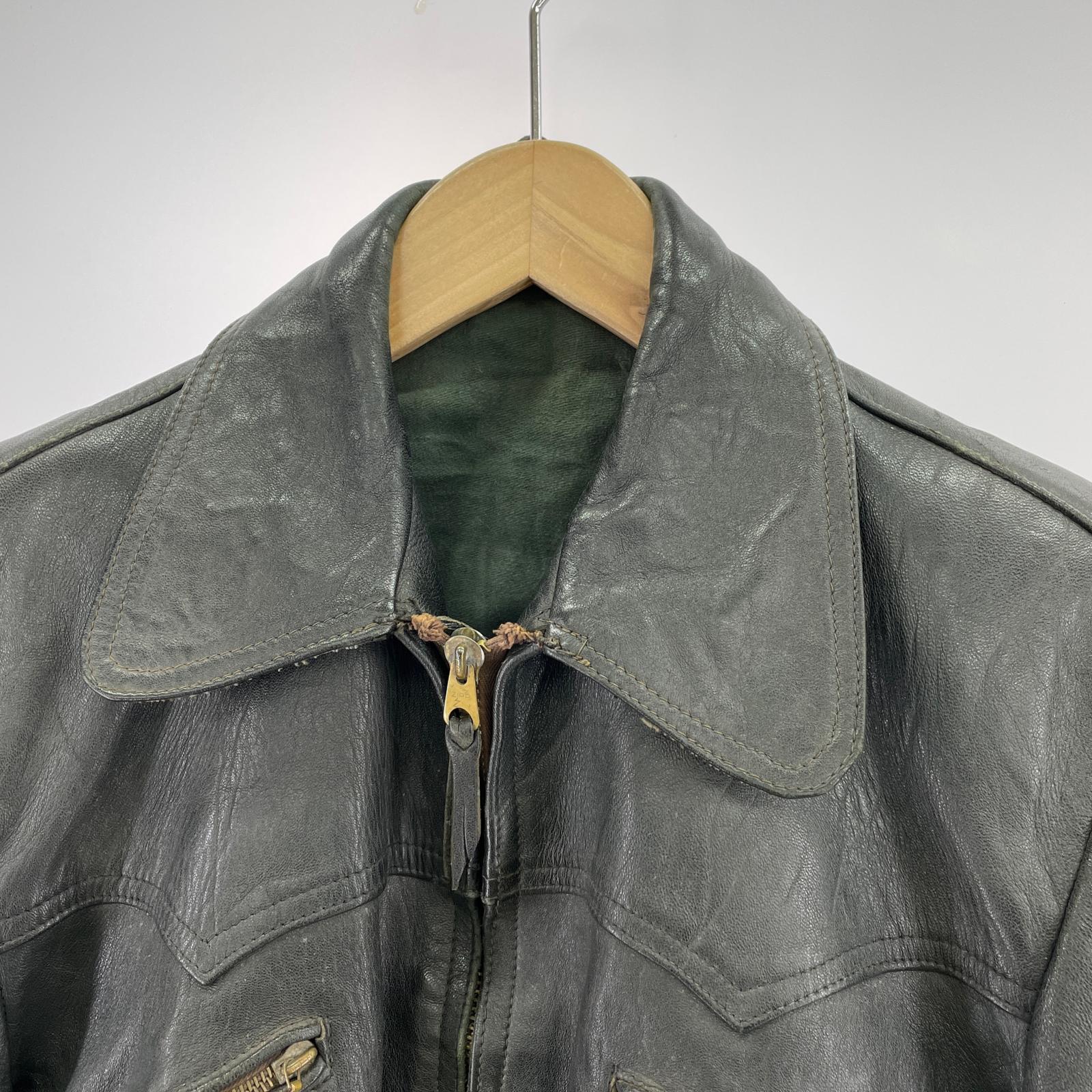レザージャケット 70s頃 レザーコート ブラック