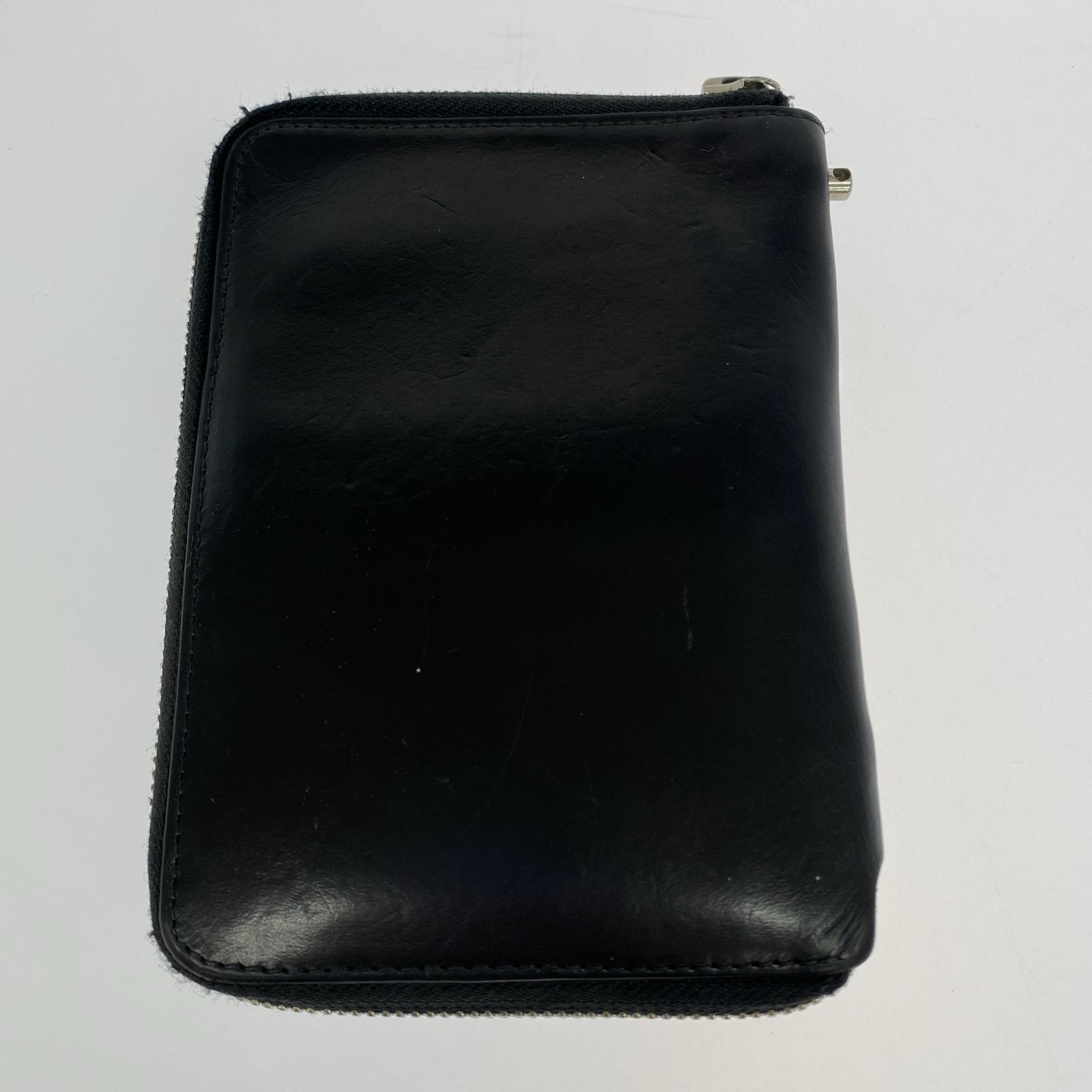 コンパクトウォレット discord Yohji Yamamoto ラウンドジップ ミドルウォレット ブラック ブラック