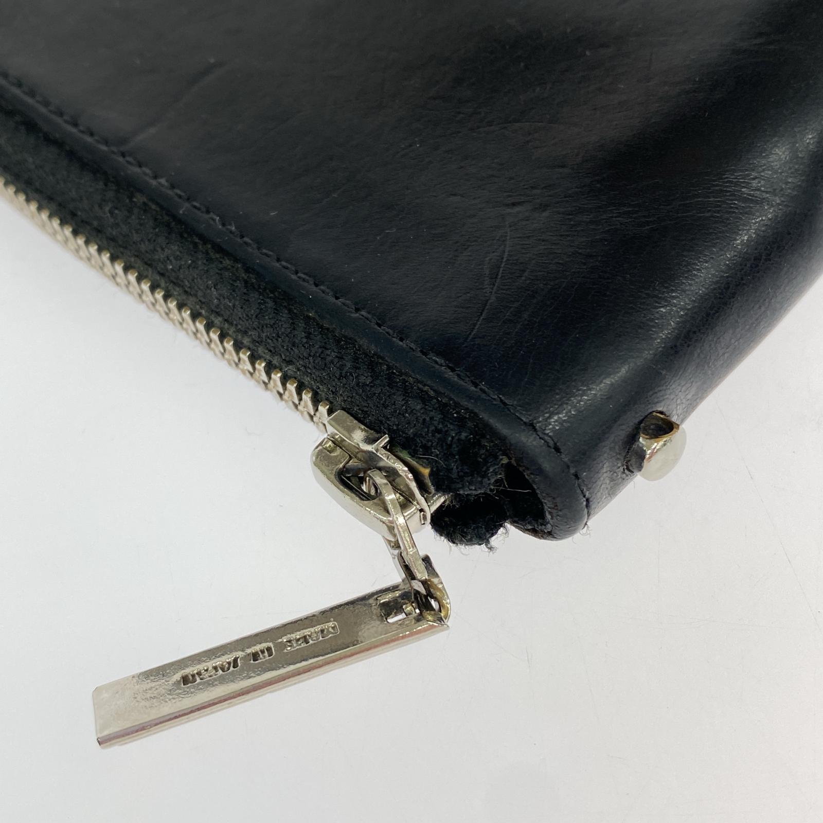 コンパクトウォレット discord Yohji Yamamoto ラウンドジップ ミドルウォレット ブラック ブラック