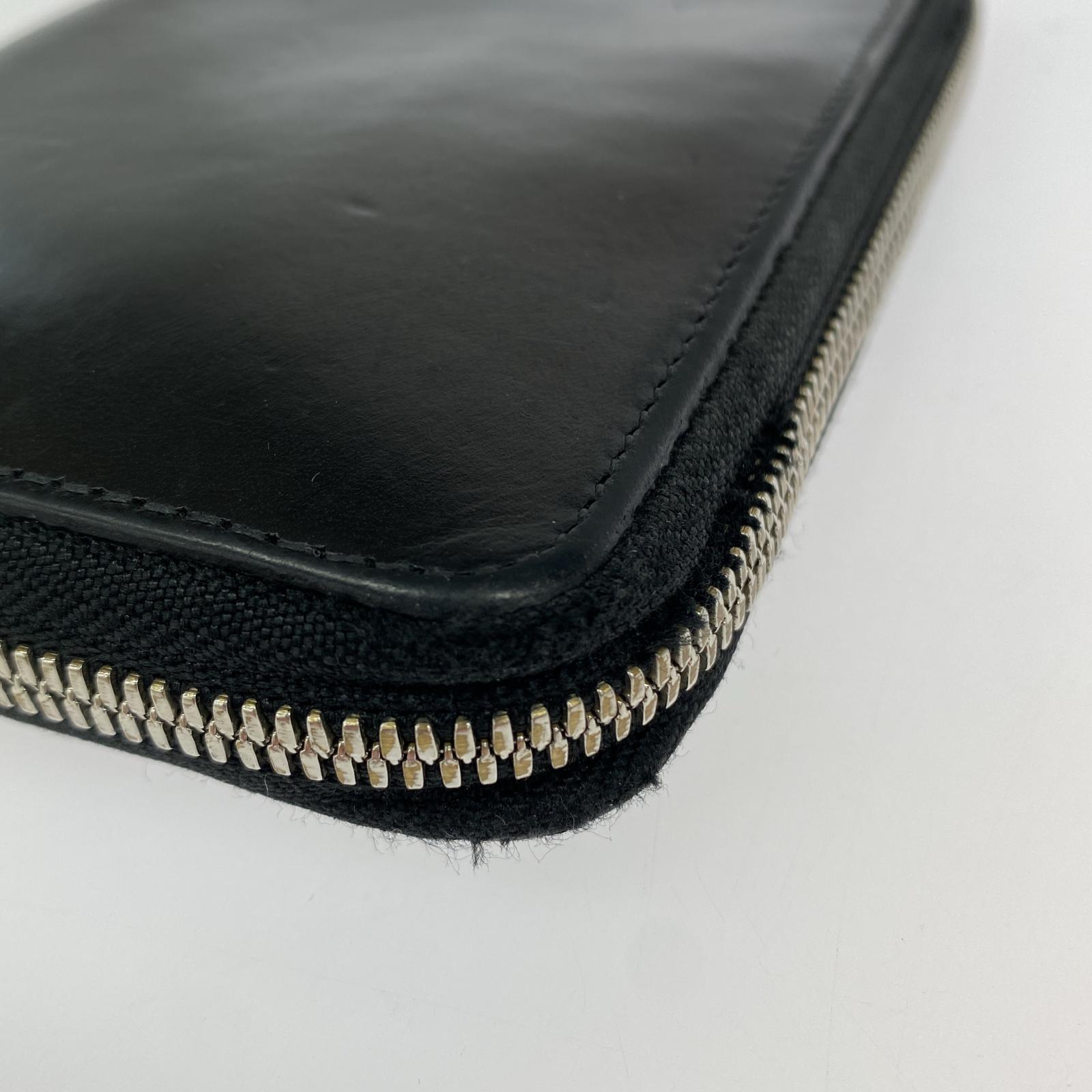 コンパクトウォレット discord Yohji Yamamoto ラウンドジップ ミドルウォレット ブラック ブラック