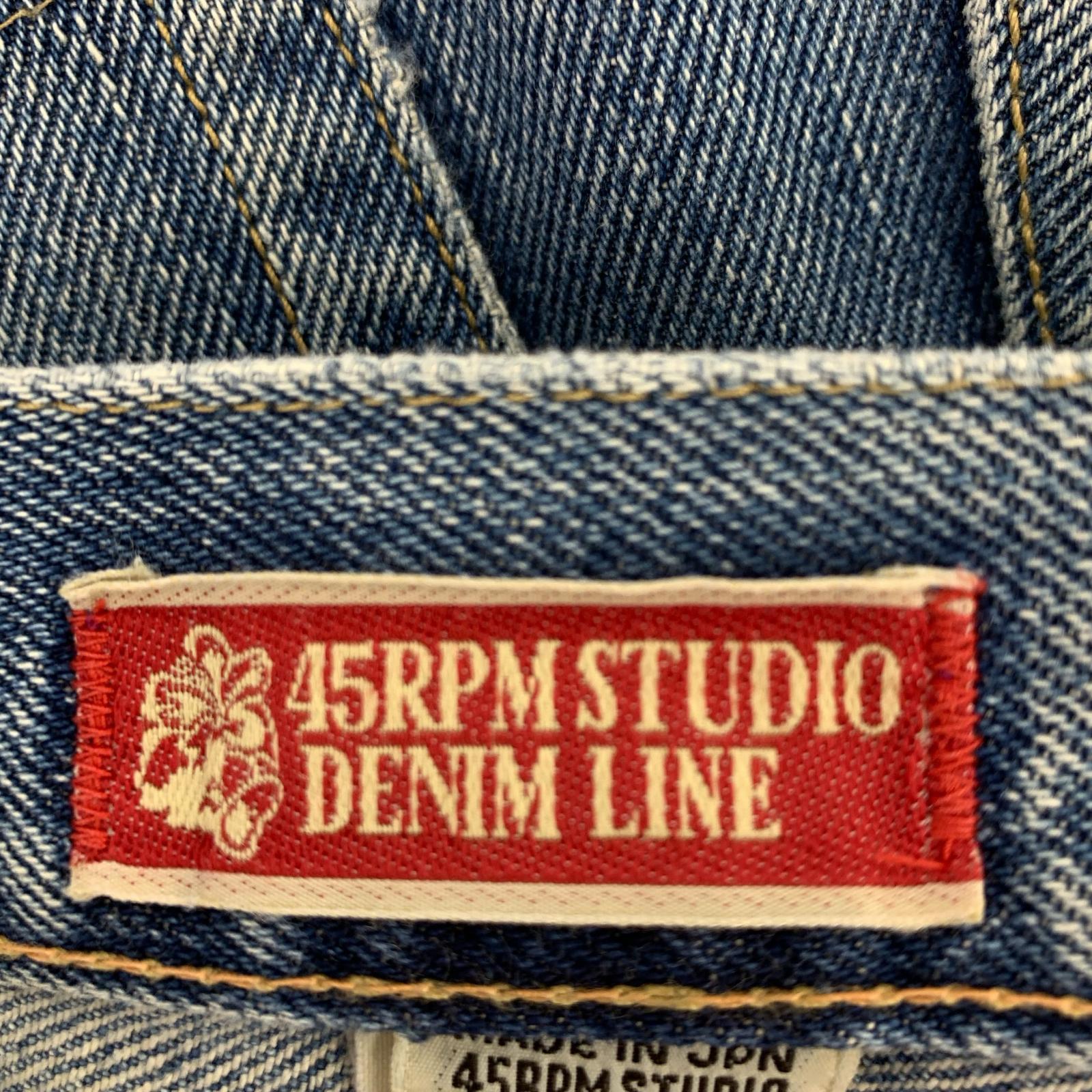 デニムパンツ 45RPM STUDIO ボタンフライ サックス L ブルー