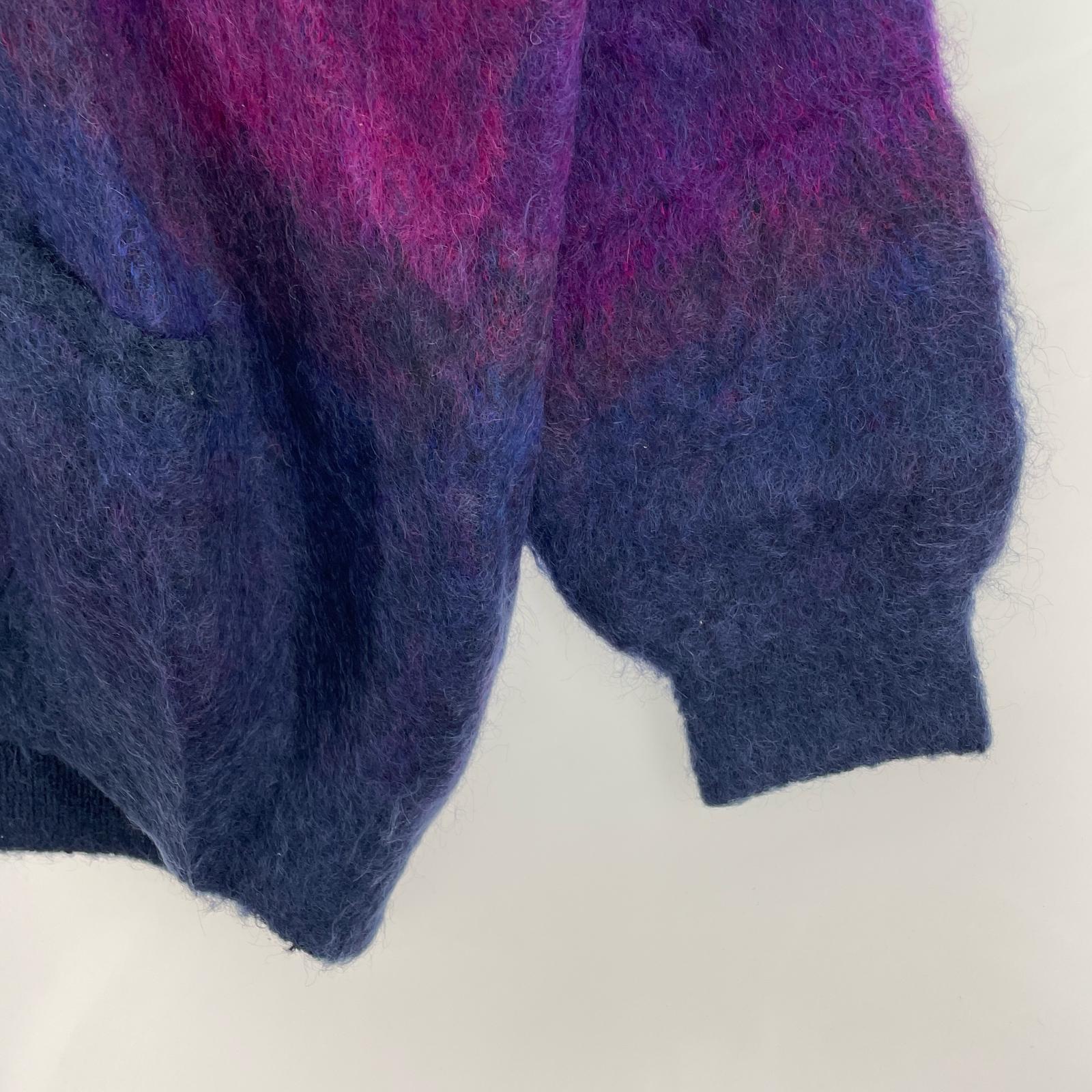 カーディガン GRADATION MOHAIR CARDIGAN M パープル M