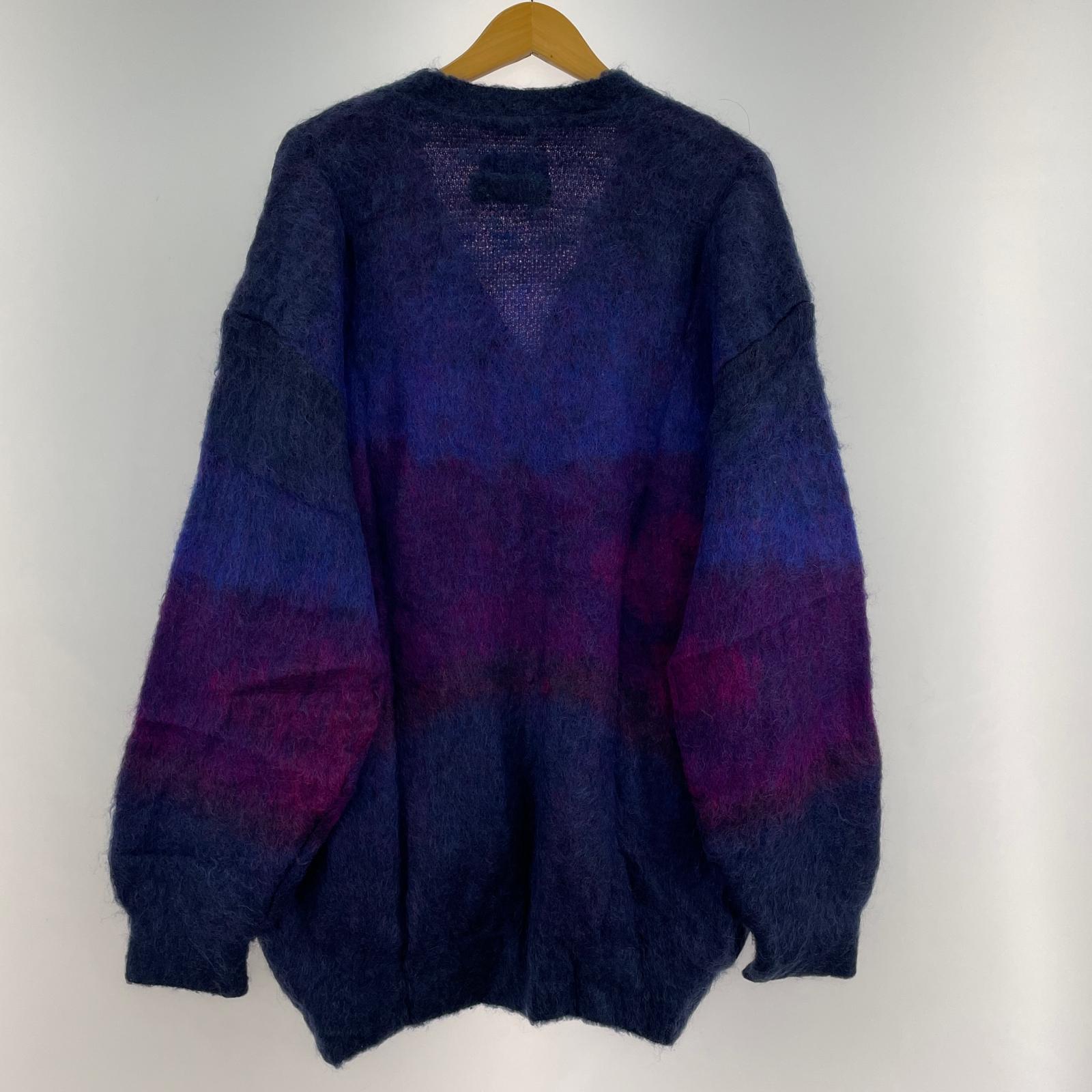 カーディガン GRADATION MOHAIR CARDIGAN M パープル M