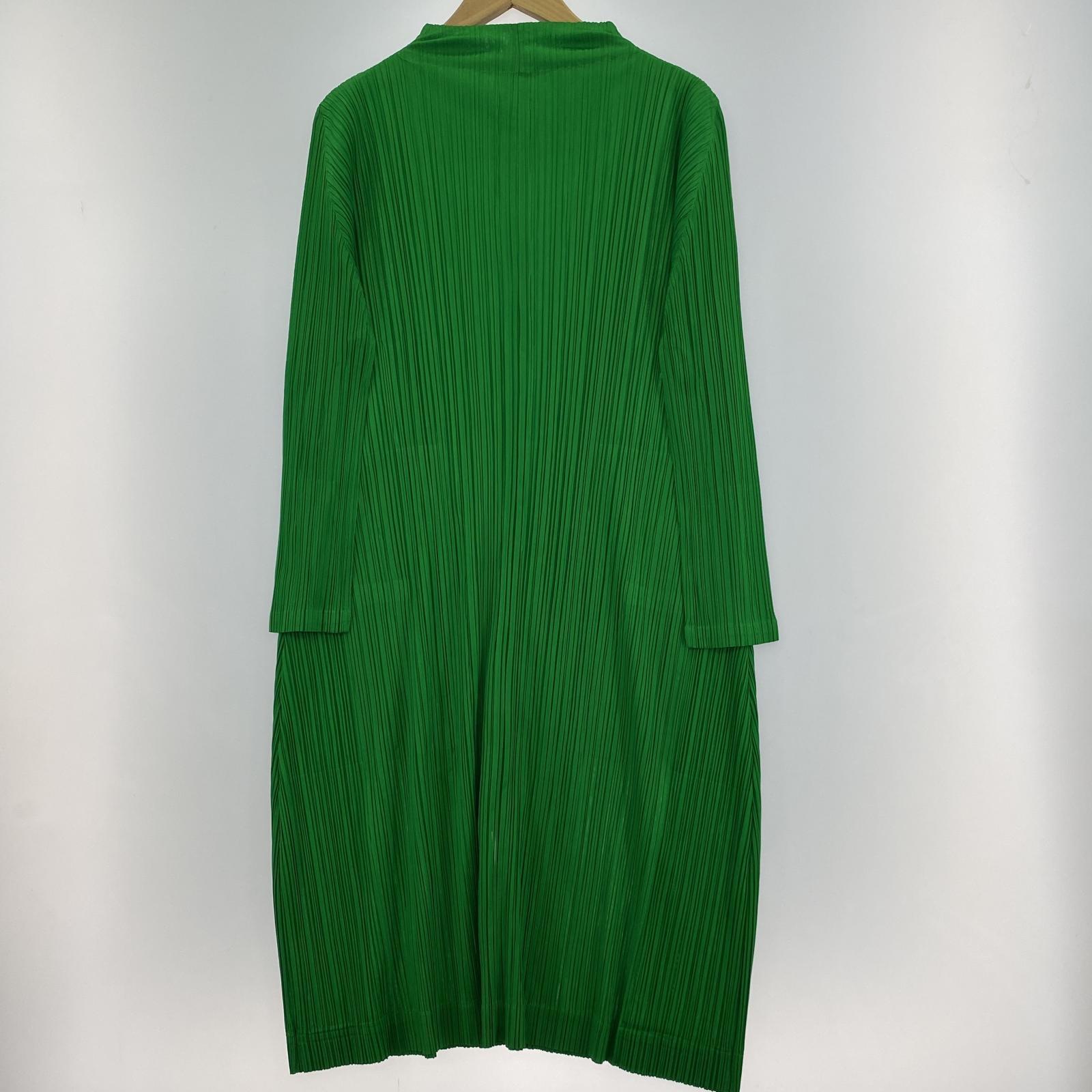 ワンピース PLEATS PLEASE ZIPコート 3 グリーン グリーン