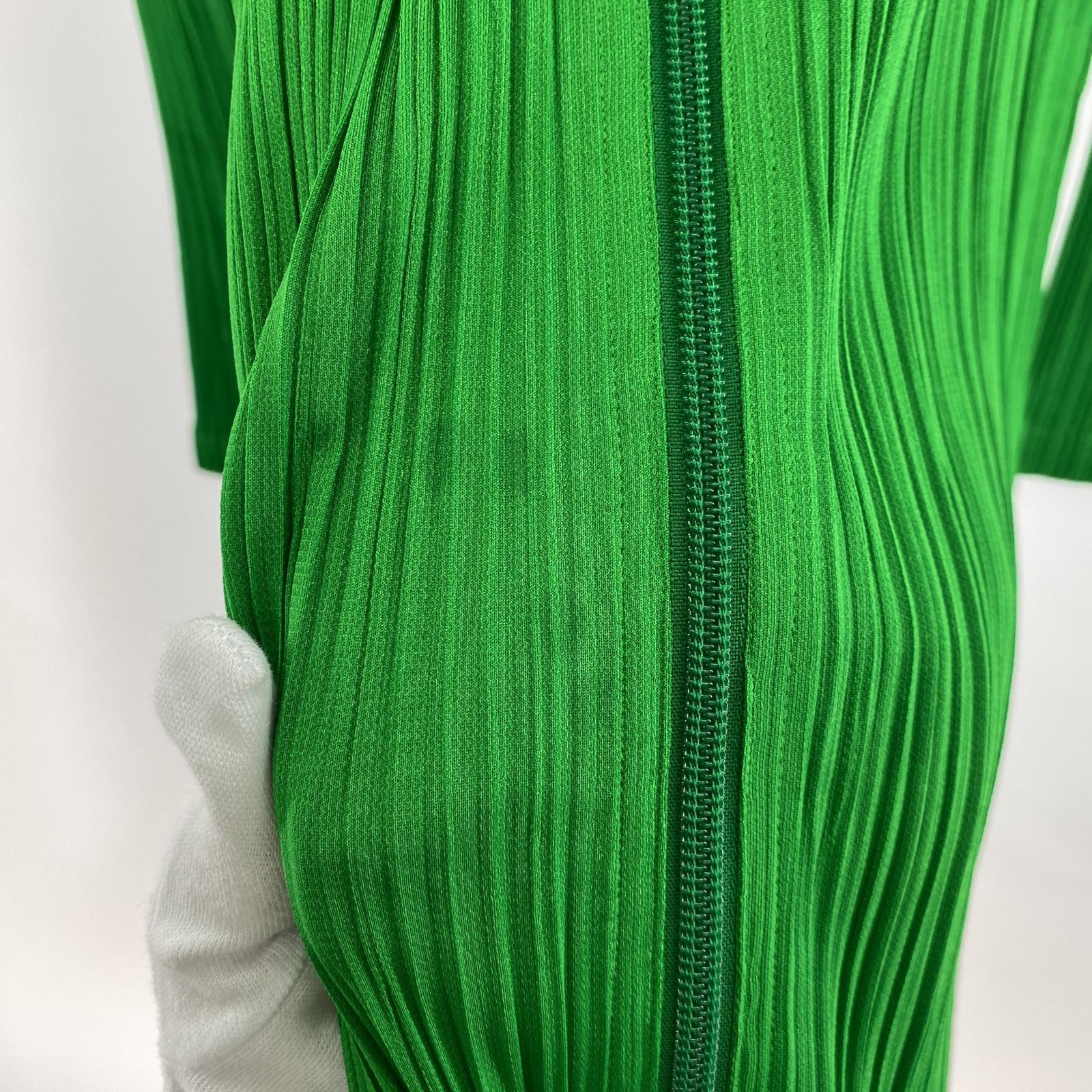 ワンピース PLEATS PLEASE ZIPコート 3 グリーン グリーン