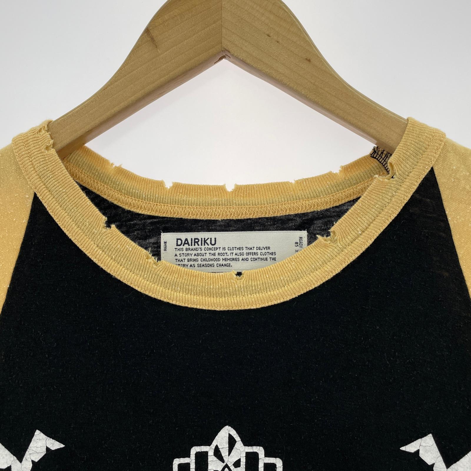 長袖Tシャツ Runaway ラグラン 黒 黄 L