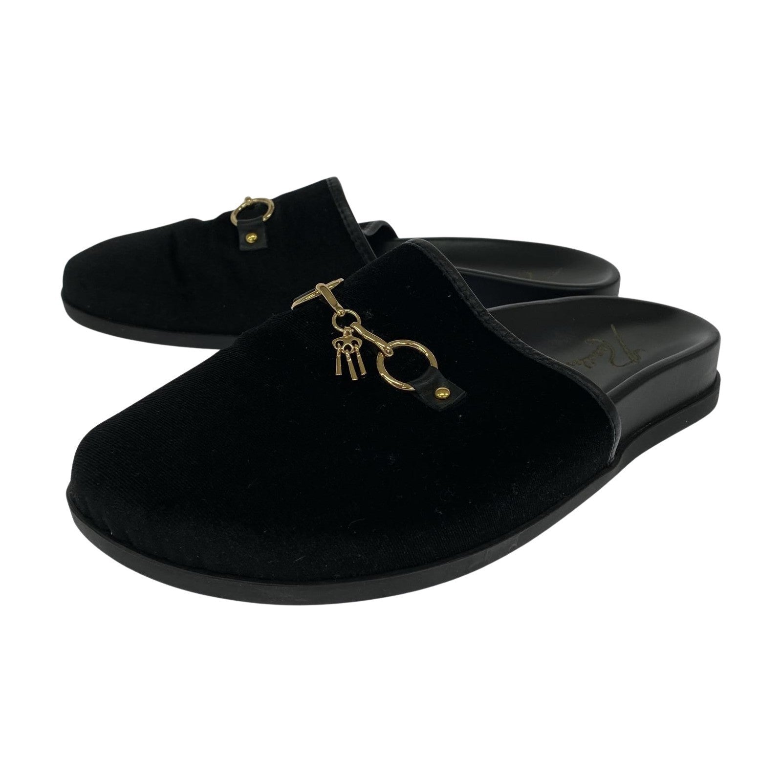 サンダル Bit Tassel Velvet Slip-In/41/ブラック 41 ブラック