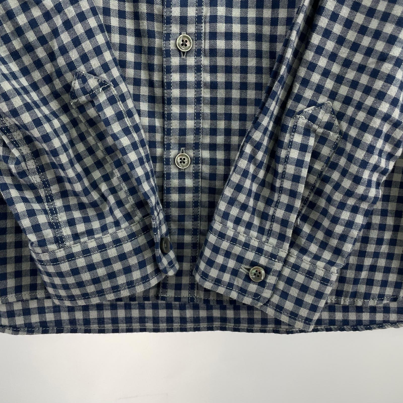 長袖シャツ チェックシャツ(XL)BLU