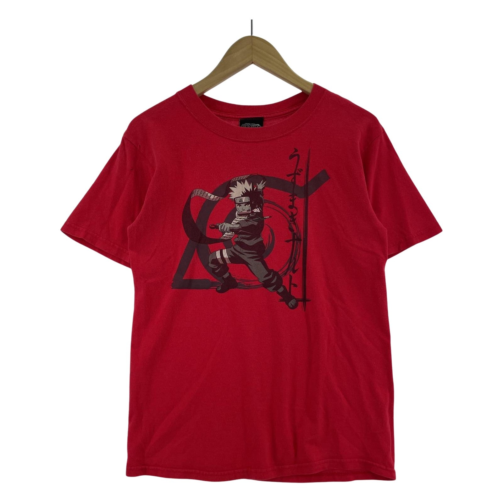 半袖Tシャツ 00s 赤単うずまきナルト (S) レッド