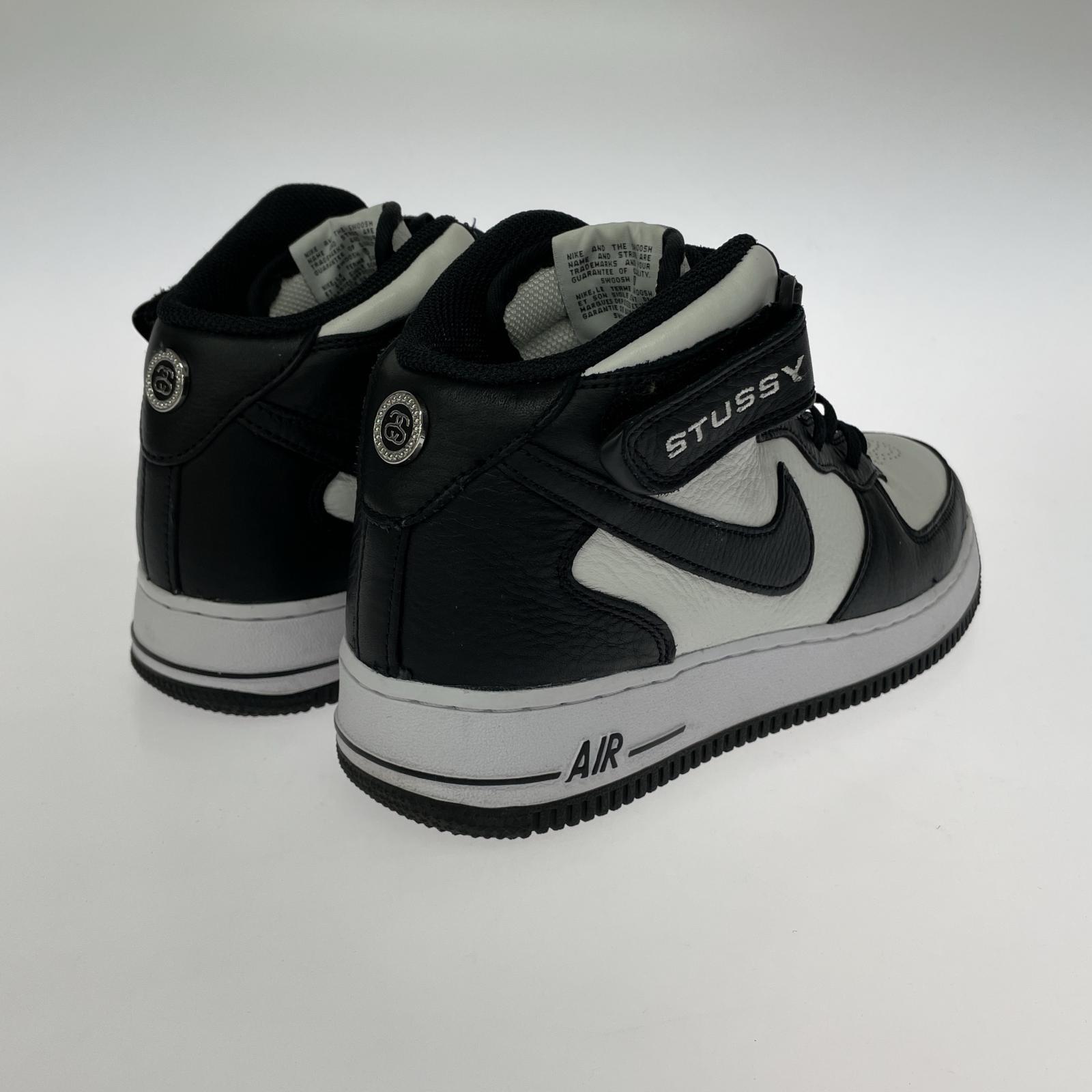 スニーカー STUSSY AIR FORCE 1 07' MID BLACK 26.0cm 26cm (US8 UK7 1/2 EU42) ブラック