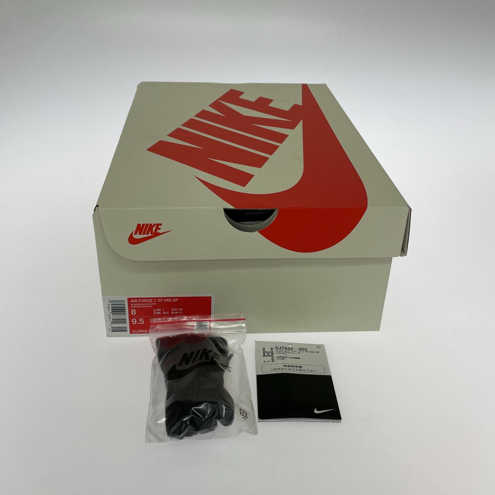 スニーカー STUSSY AIR FORCE 1 07' MID BLACK 26.0cm 26cm (US8 UK7 1/2 EU42) ブラック