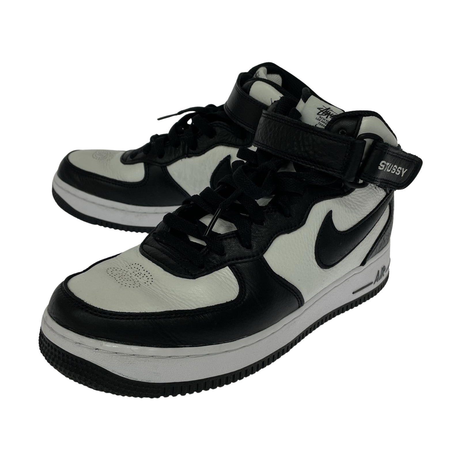 スニーカー STUSSY AIR FORCE 1 07' MID BLACK 26.0cm 26cm (US8 UK7 1/2 EU42) ブラック
