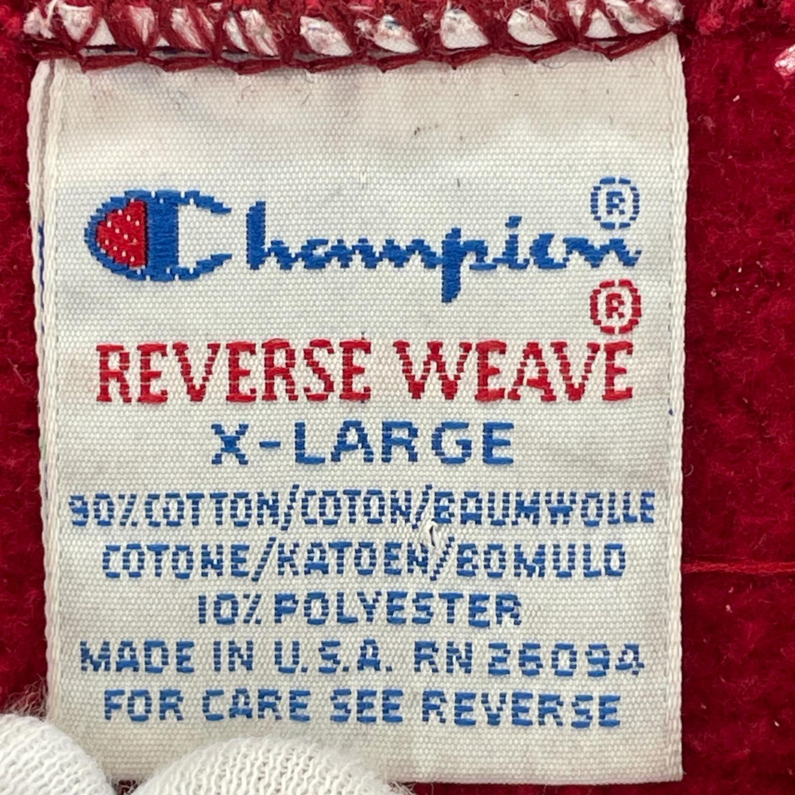 ジャケット 90s Champion RW スウェットカーディガン (XL) RED レッド