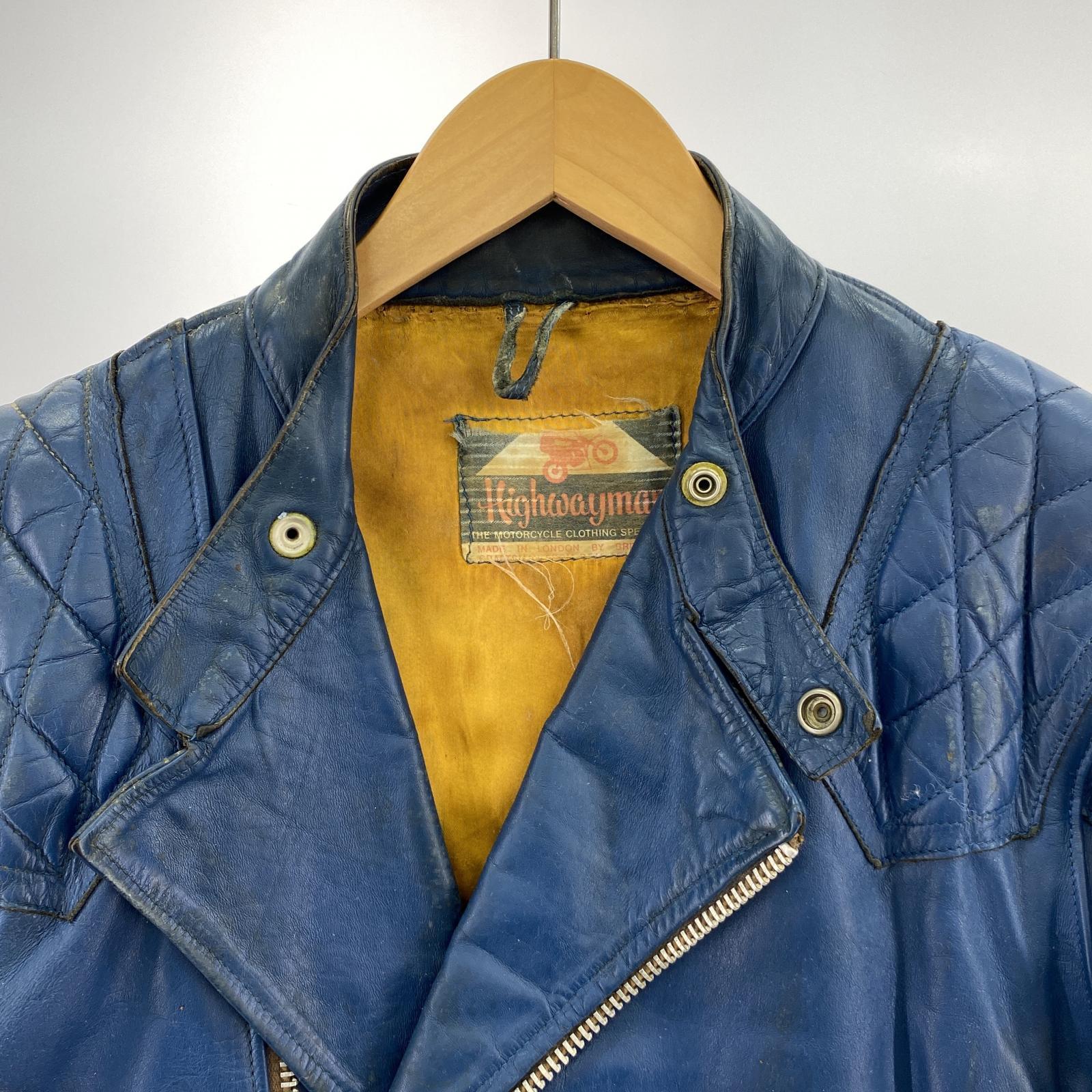 ライダースジャケット 70s HIGHWAYMAN Ricarde de luxe 青 ブルー