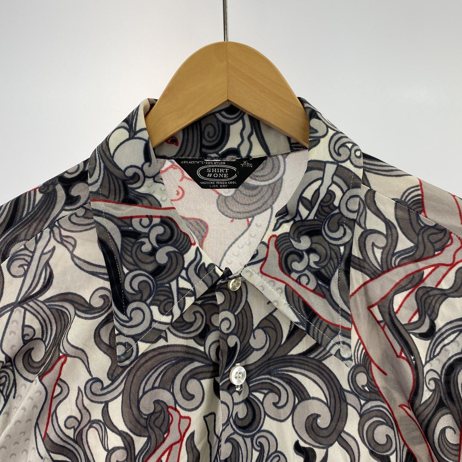 長袖シャツ 70s Nude Print 唐草 XL