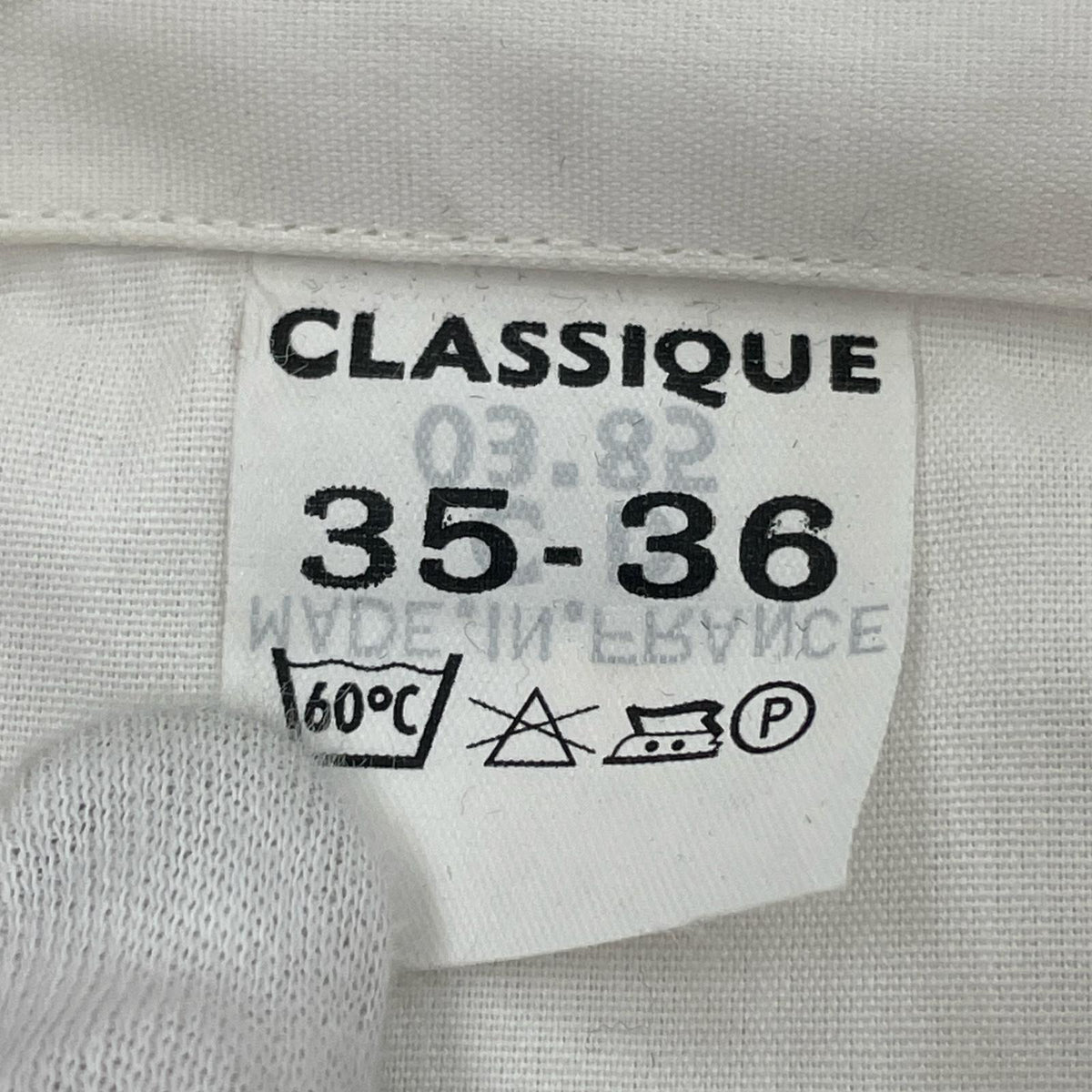 半袖シャツ フランス軍 オフィサーシャツ 白 35-36 ホワイト