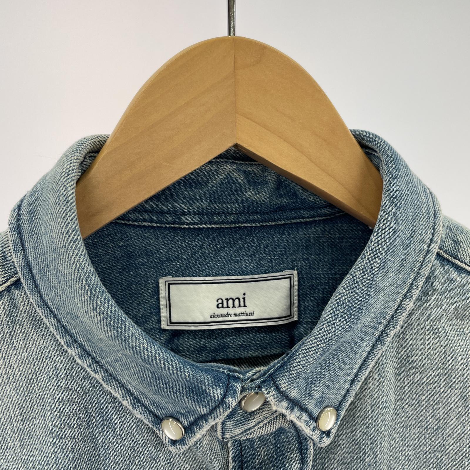 長袖シャツ AMI paris デニムシャツジャケット S ブルー S ブルー