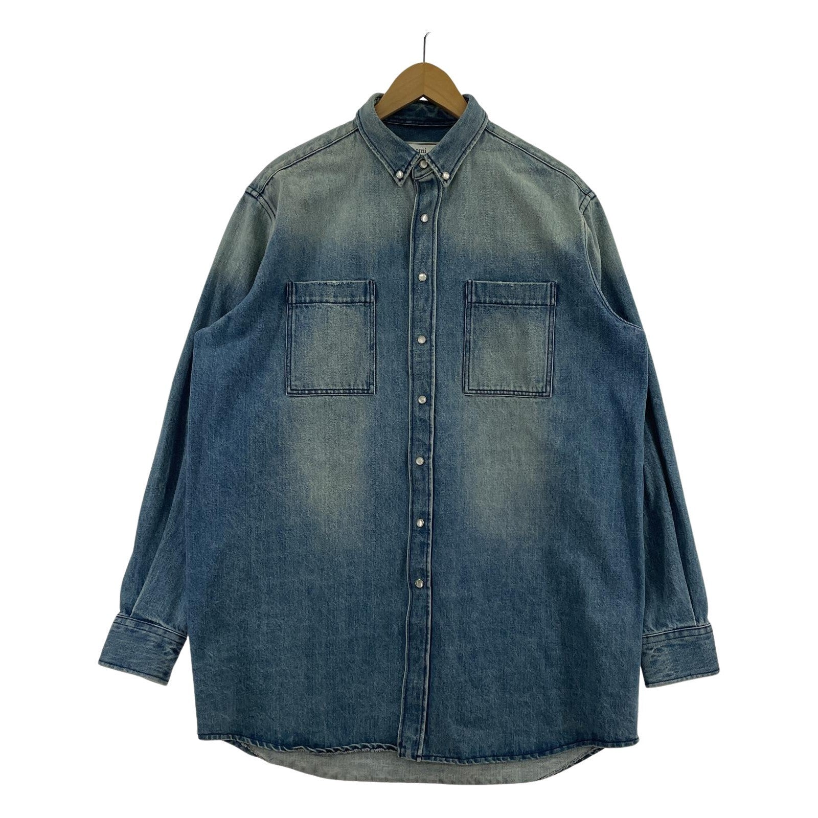 長袖シャツ AMI paris デニムシャツジャケット S ブルー S ブルー
