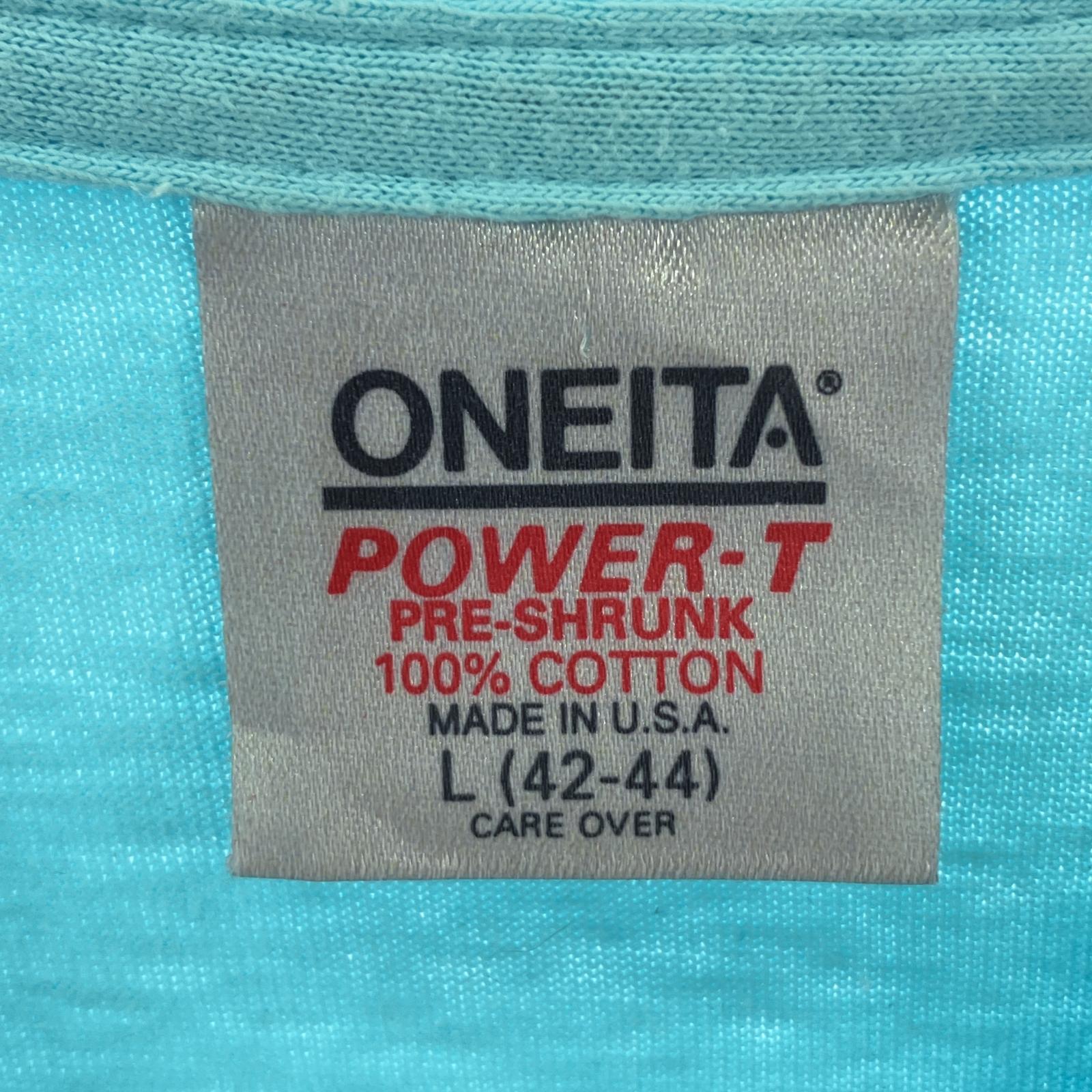 半袖Tシャツ ONEITA 80s~90s USA製 水色 (L) L ブルー