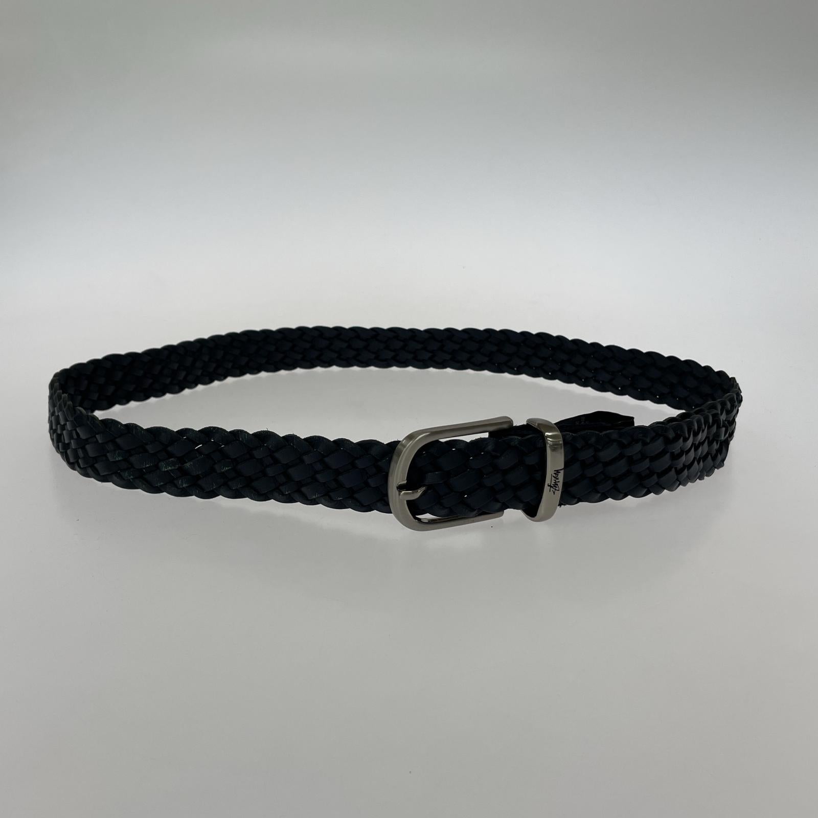 その他アクセサリー Braided Leather Belt ネイビー ネイビー