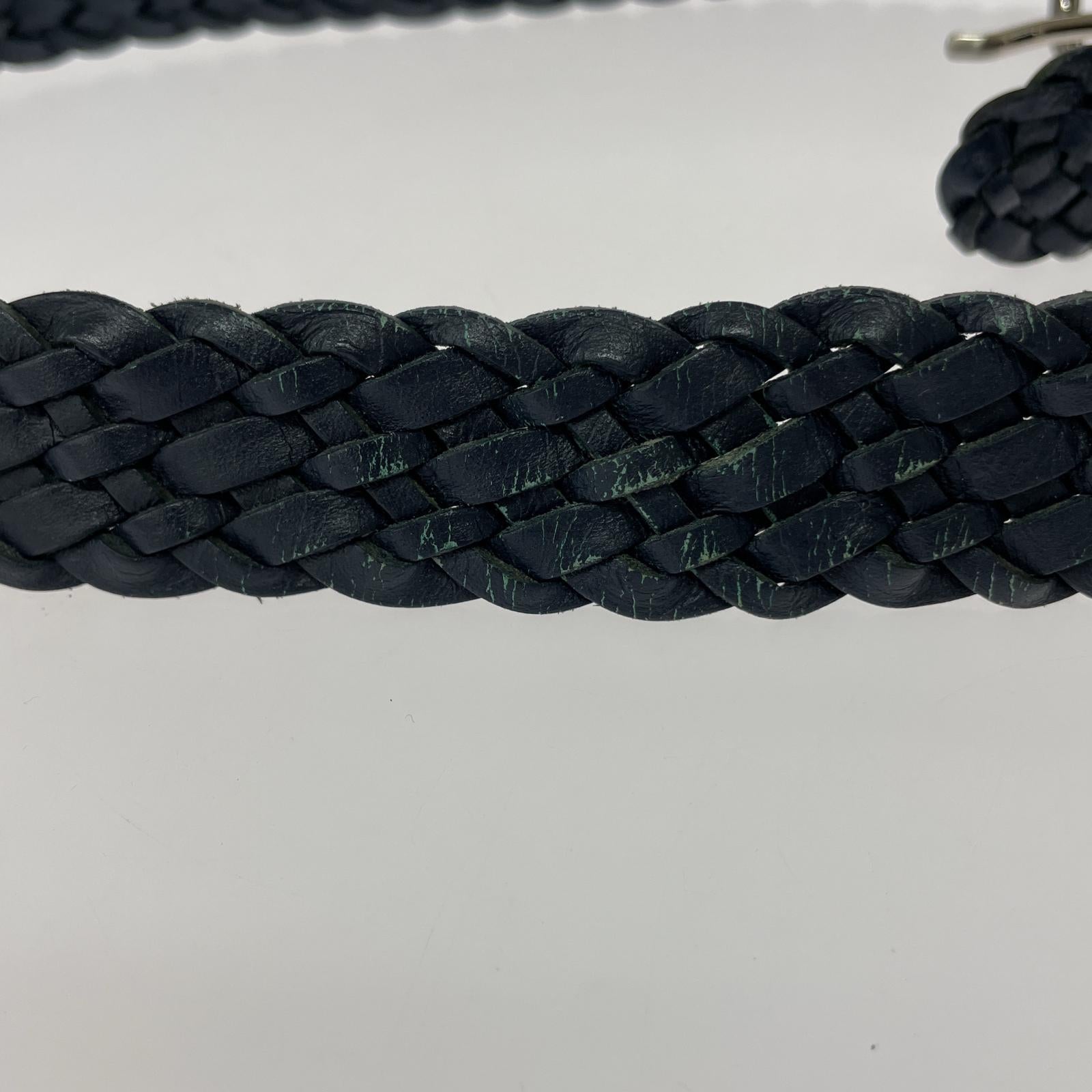 その他アクセサリー Braided Leather Belt ネイビー ネイビー