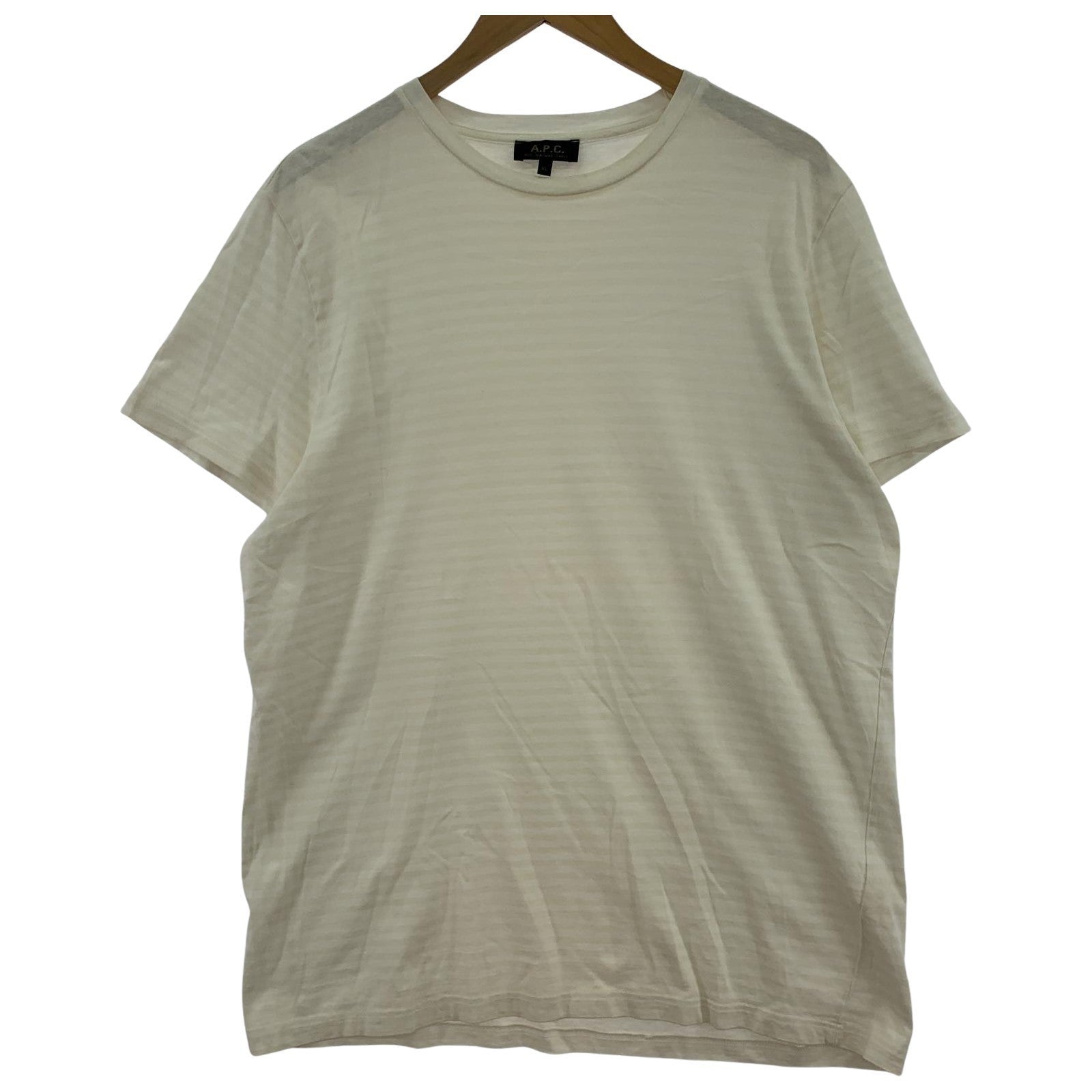 半袖Tシャツ ボーダー/XL/ベージュ LL ホワイト