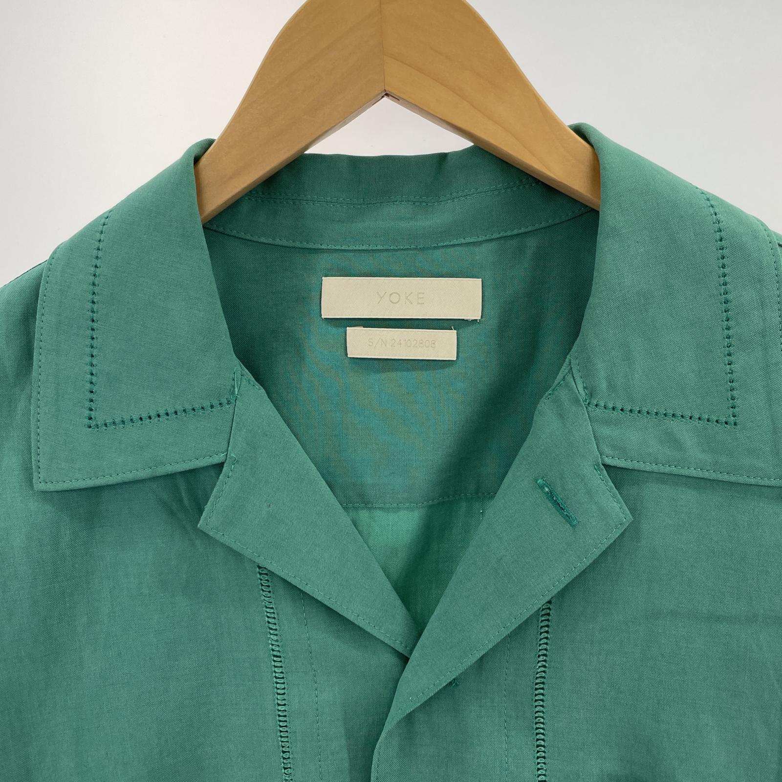 半袖シャツ 24SS HEMBROIDERY OPEN COLLAR SHIRT 2 2 グリーン