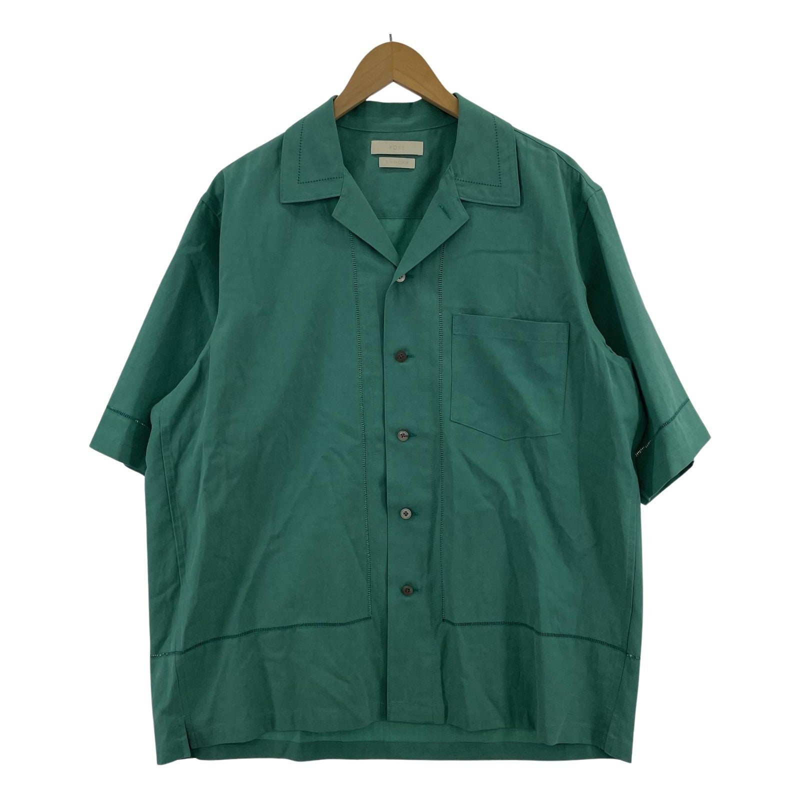 半袖シャツ 24SS HEMBROIDERY OPEN COLLAR SHIRT 2 2 グリーン