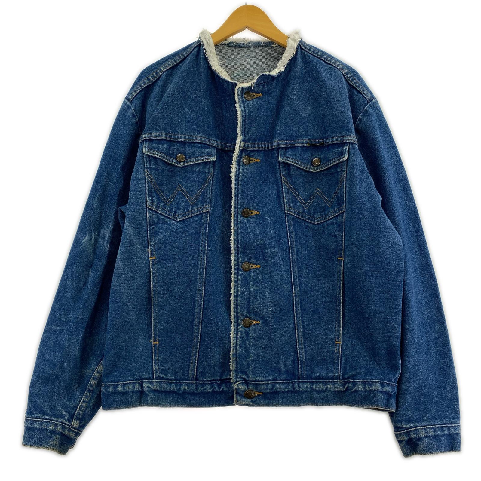 デニムジャケット Wrangler ノーカラー デニムジャケット ブルー ブルー
