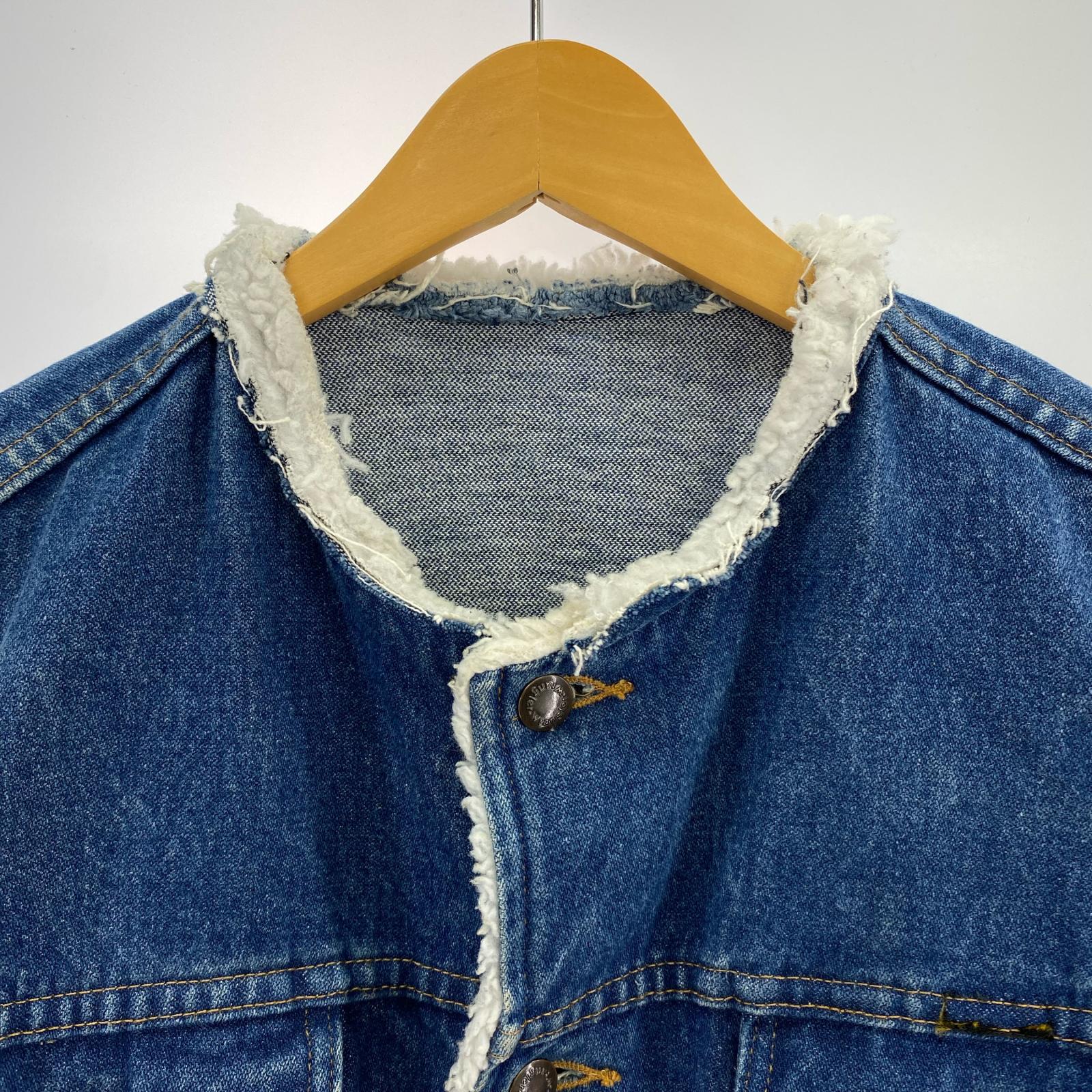 デニムジャケット Wrangler ノーカラー デニムジャケット ブルー ブルー